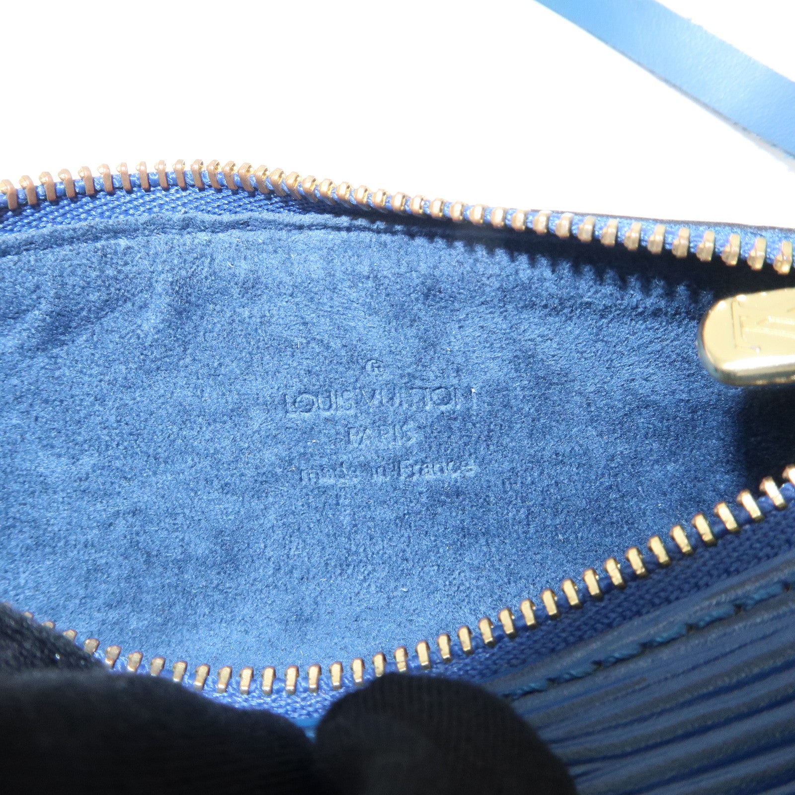 Louis Vuitton Epi Set of 2 Mini Pouch For Soufflo Bag Ivory Blue Used