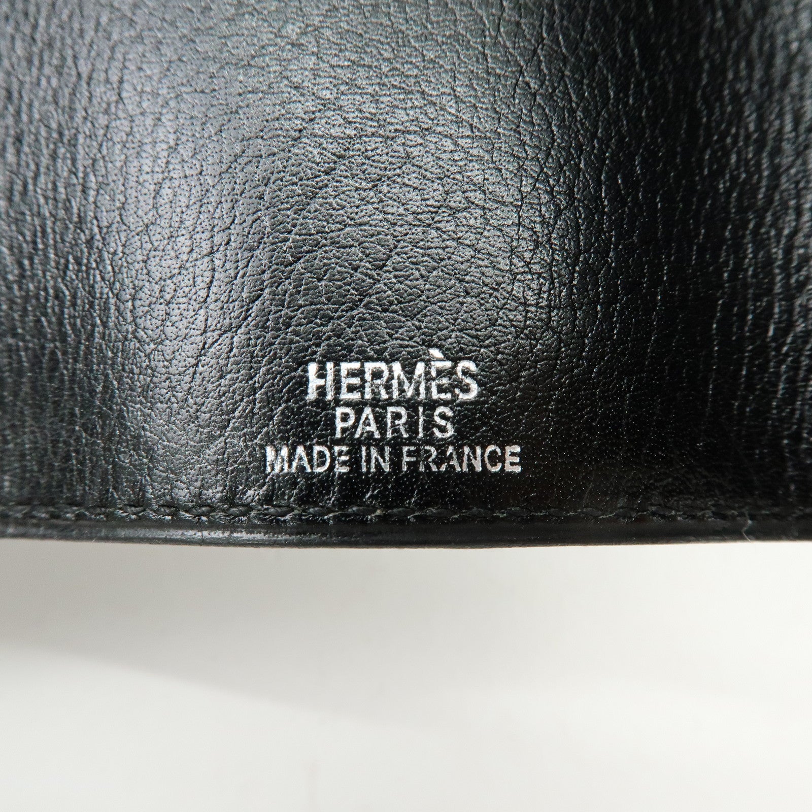 HERMES Serie Etui Cle 4 Box Calf Leather F Stamped Key Case Black