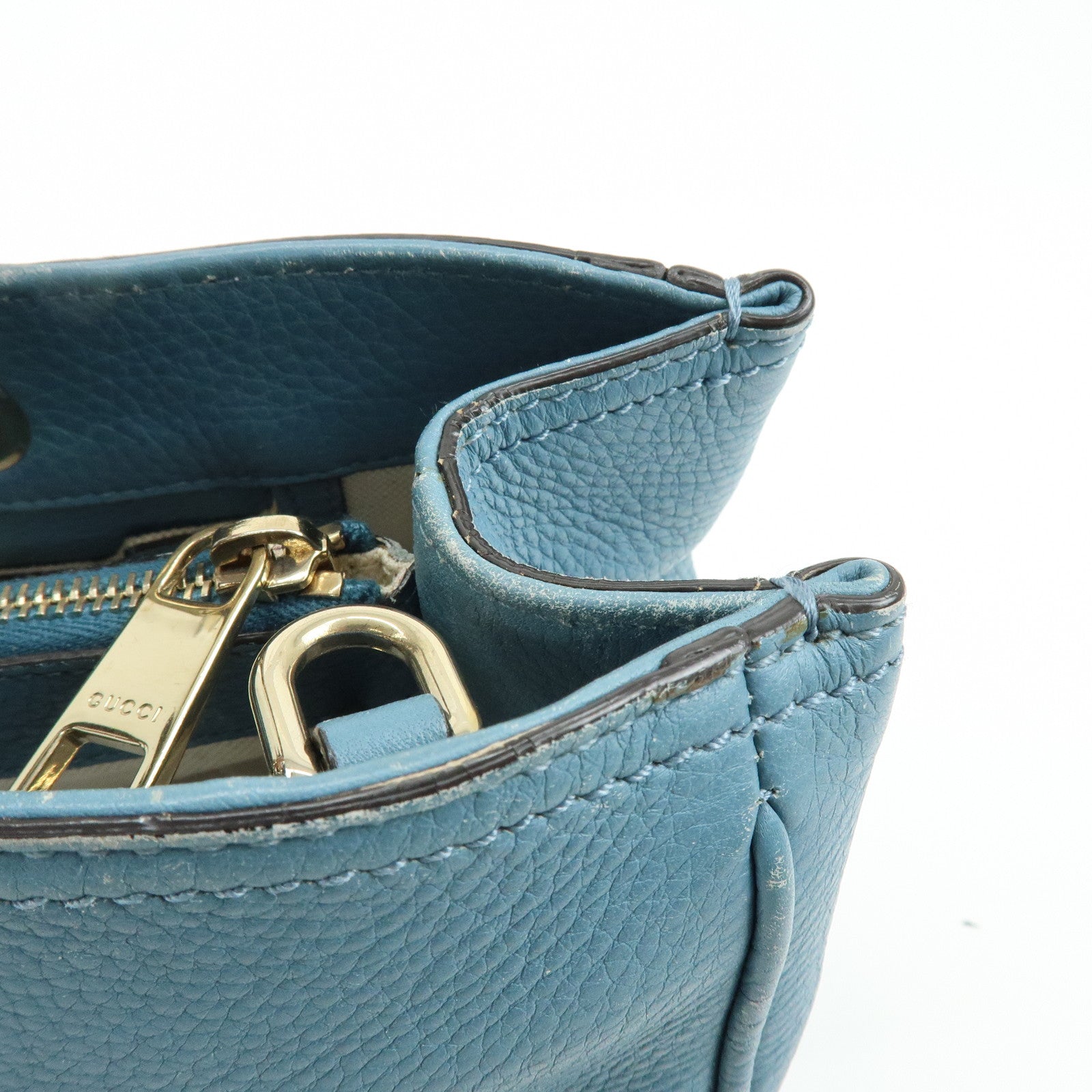 GUCCI Bamboo Leather Shopper Medium 2Way Bag Shoulder Bag 323660