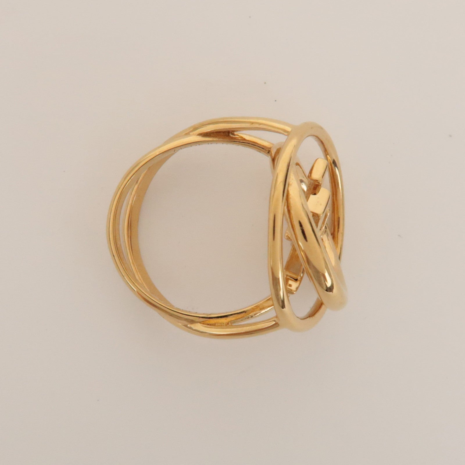 Louis Vuitton Bague LV Logo Metal Stellar Ring Gold S M0937