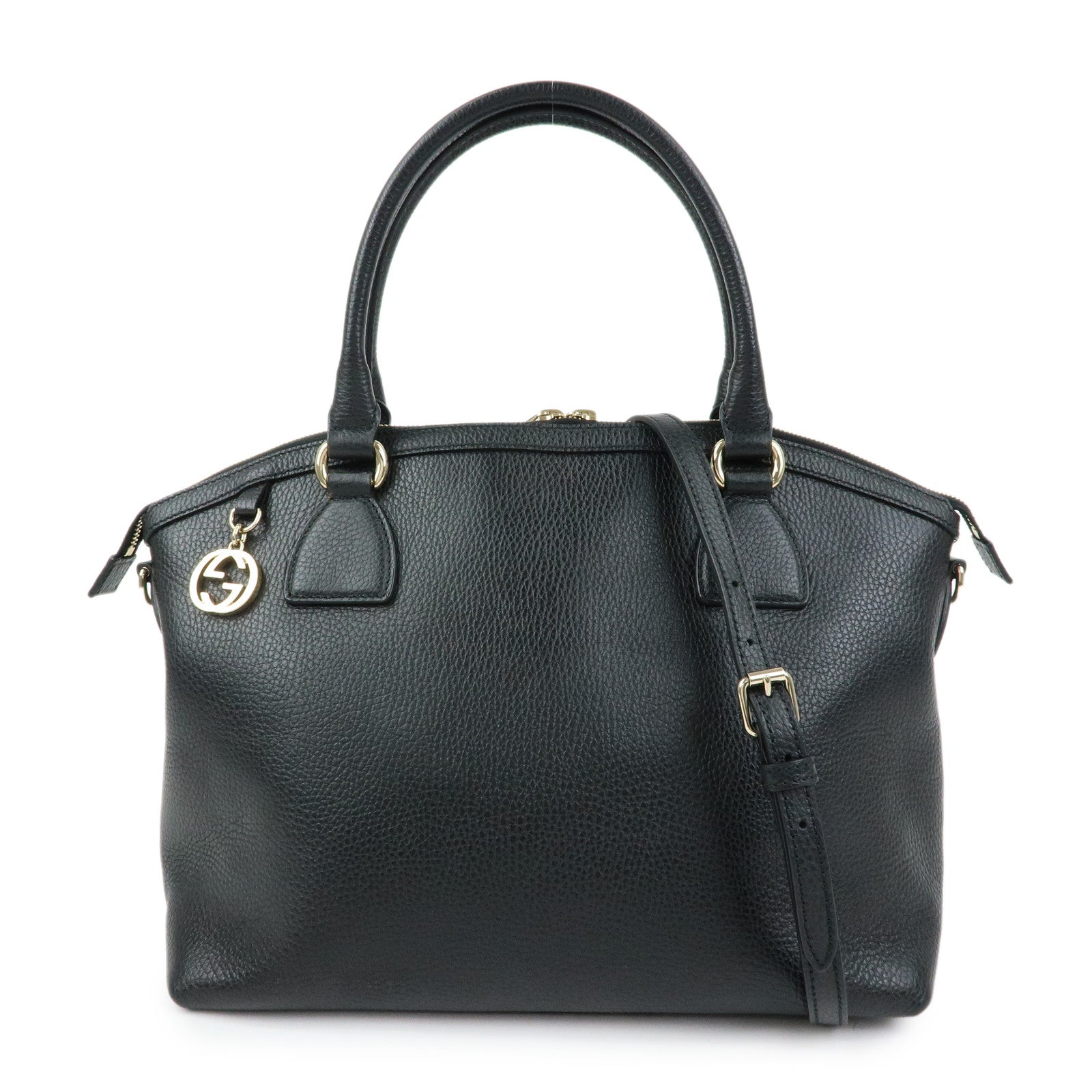 GUCCI Interlocking G Calf Leather 2Way Hand Bag Shoulder Bag 449651
