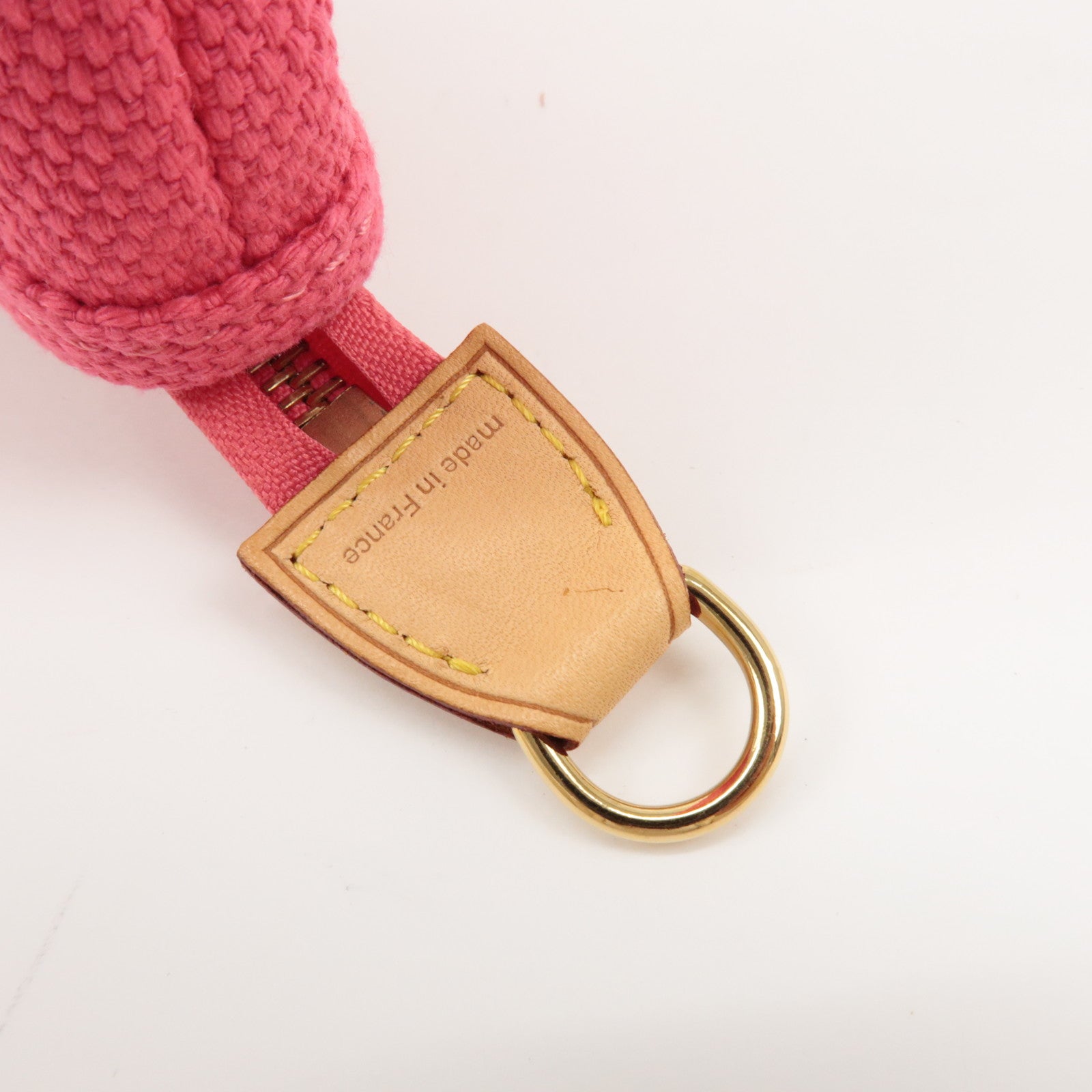 Louis Vuitton Antigua Canvas Leather Pochette Plat PM Pink M40068 Used