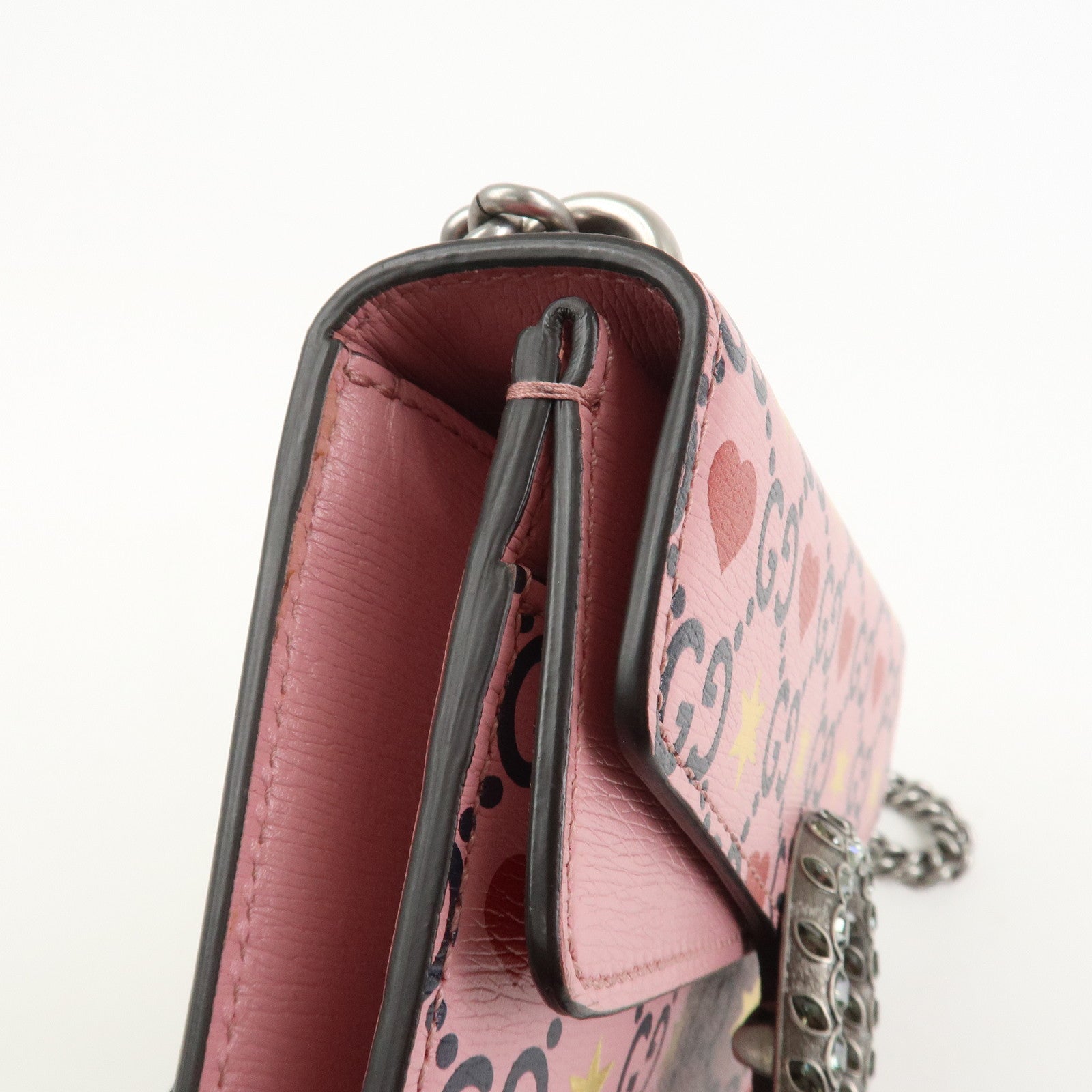 GUCCI Dionysus Leather Chain Shoulder Bag Valentine Limited 421970