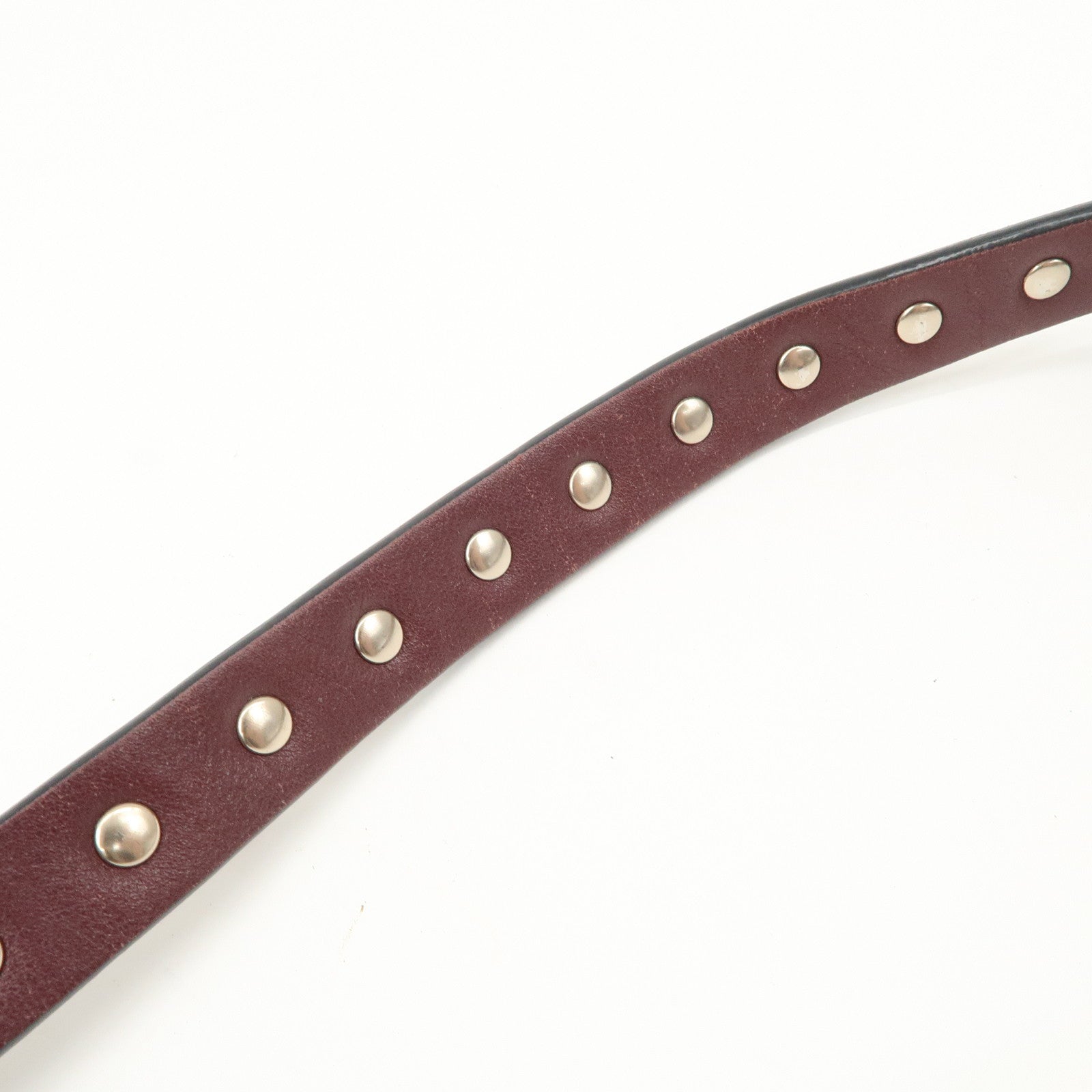VALENTINO Rock Studs Leather Shoulder Bag Hand Bag Brown