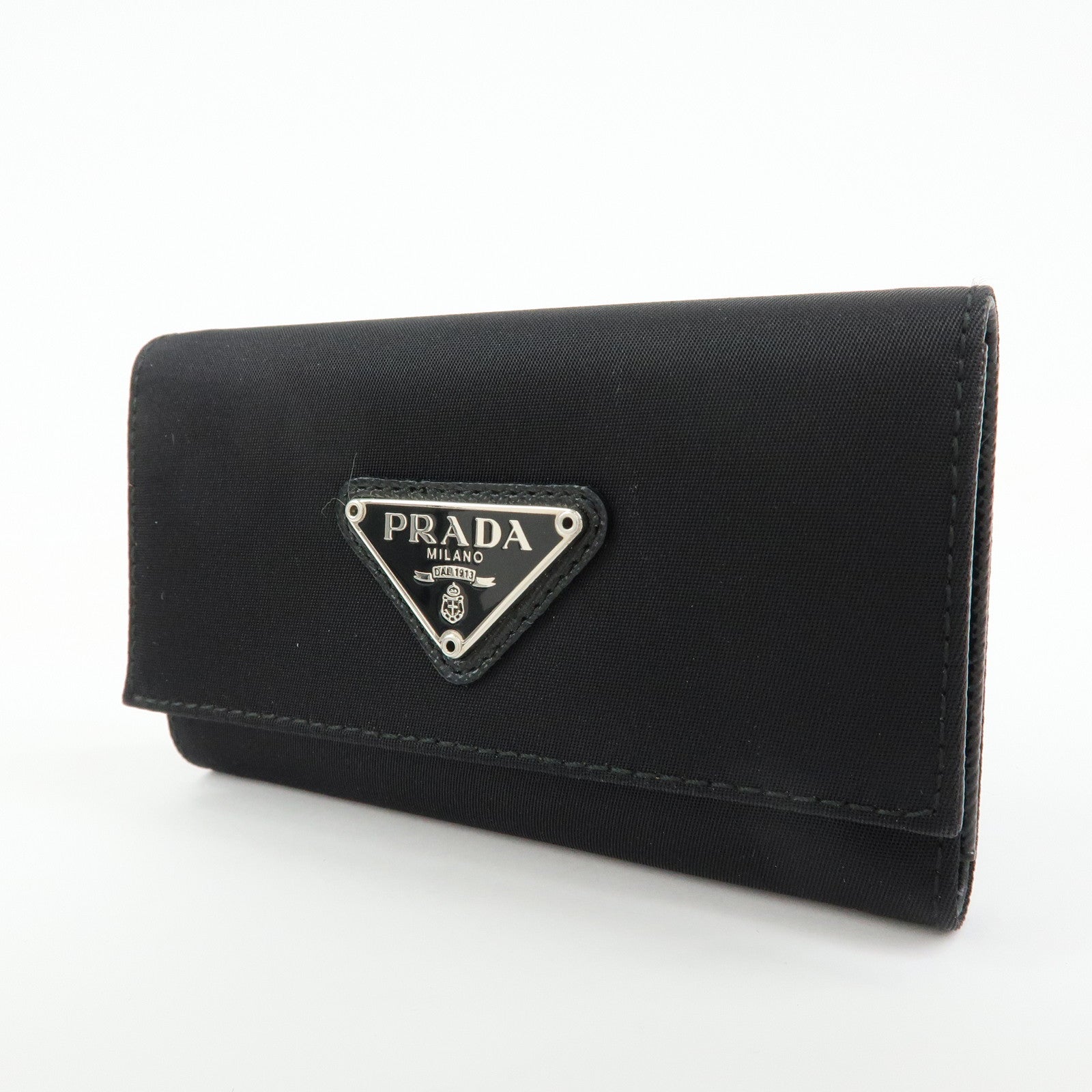 PRADA Triangle Logo Nylon Leather 6 Rings Key Case 1M0222