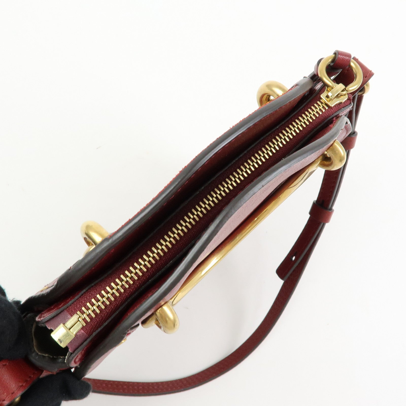 Chloe Pixie Leather Suede 2Way Bag Hand Bag Shoulder Bag Bordeaux