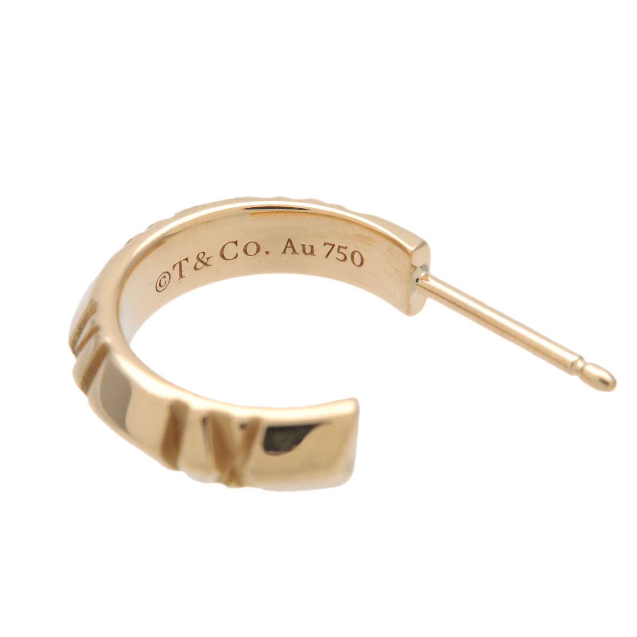 Tiffany & Co Atlas X Hoop Earrings K18 750YG Yellow Gold
