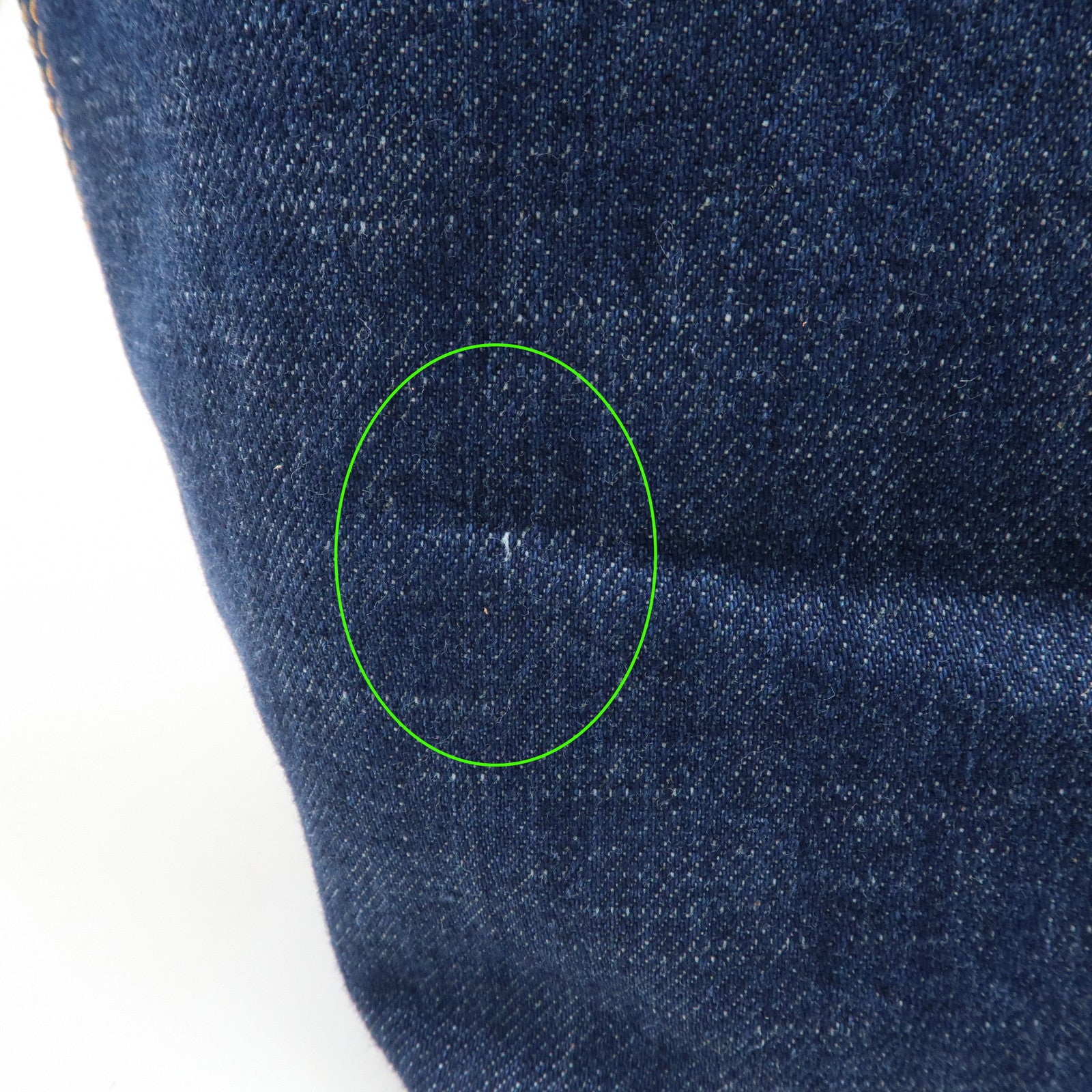 FENDI Denim Tote Bag Hand Bag Logo Charm Navy