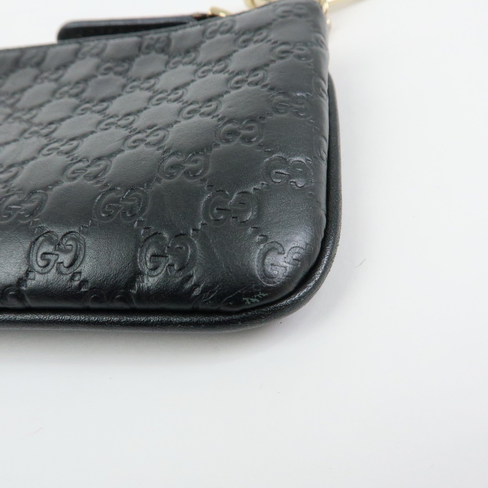 GUCCI Micro Guccissima Leather Coin Case Key Case Black 544248