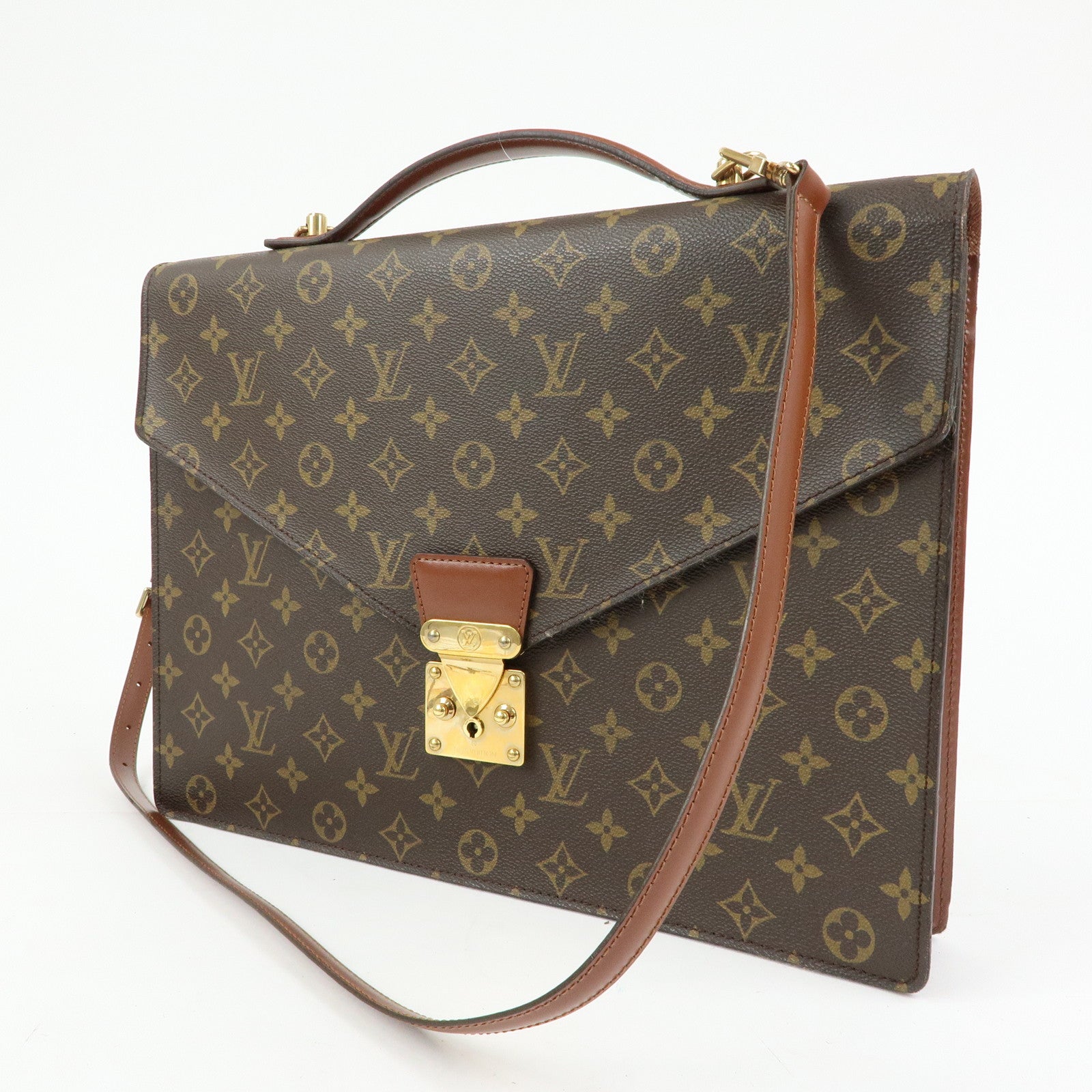 Louis Vuitton Monogram Porte‑Documents Bandouliere Brown M53338