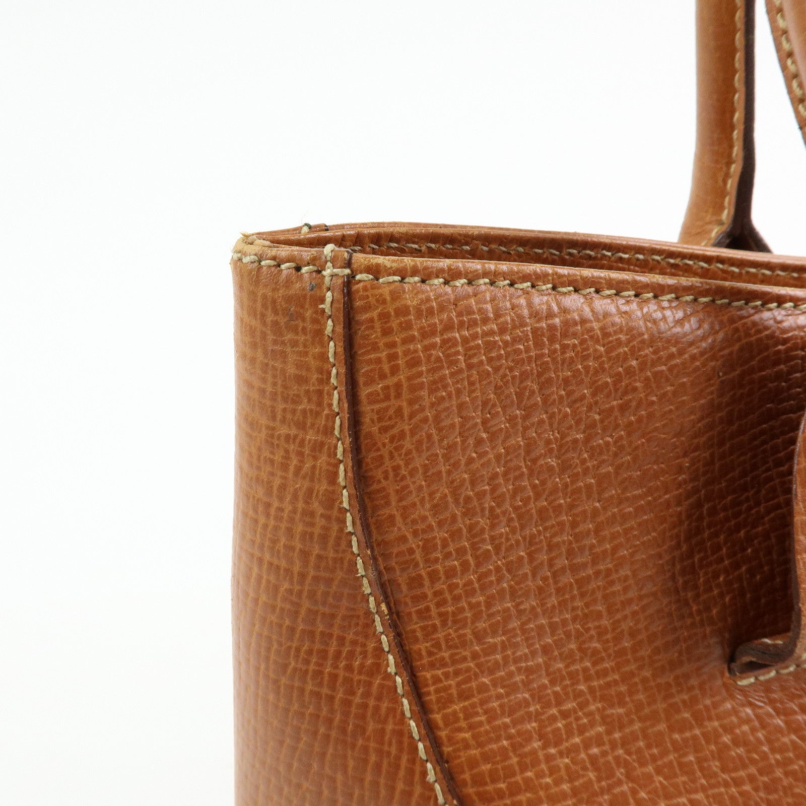 LOEWE Embossed Leather 2Way Bag Hand Bag Shoulder Bag Brown