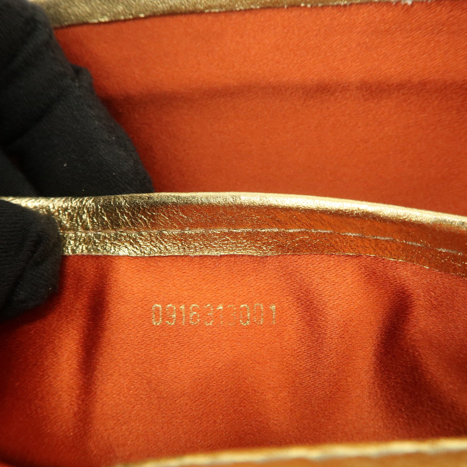 FENDI Leather Sequin Shoulder Bag Crossbody Bag Gold Red Purple