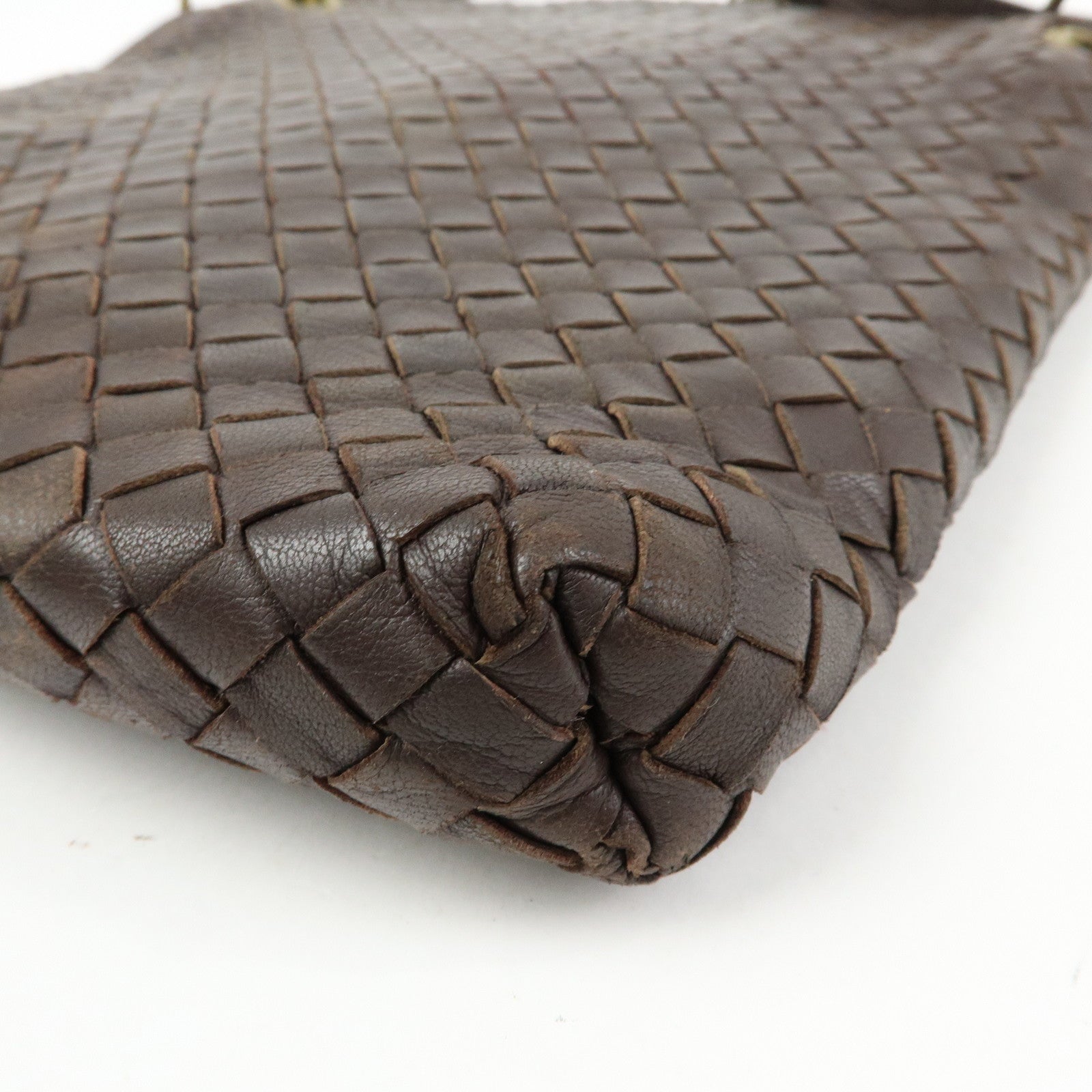 BOTTEGA VENETA Intrecciato Leather Shoulder Bag Brown 179330