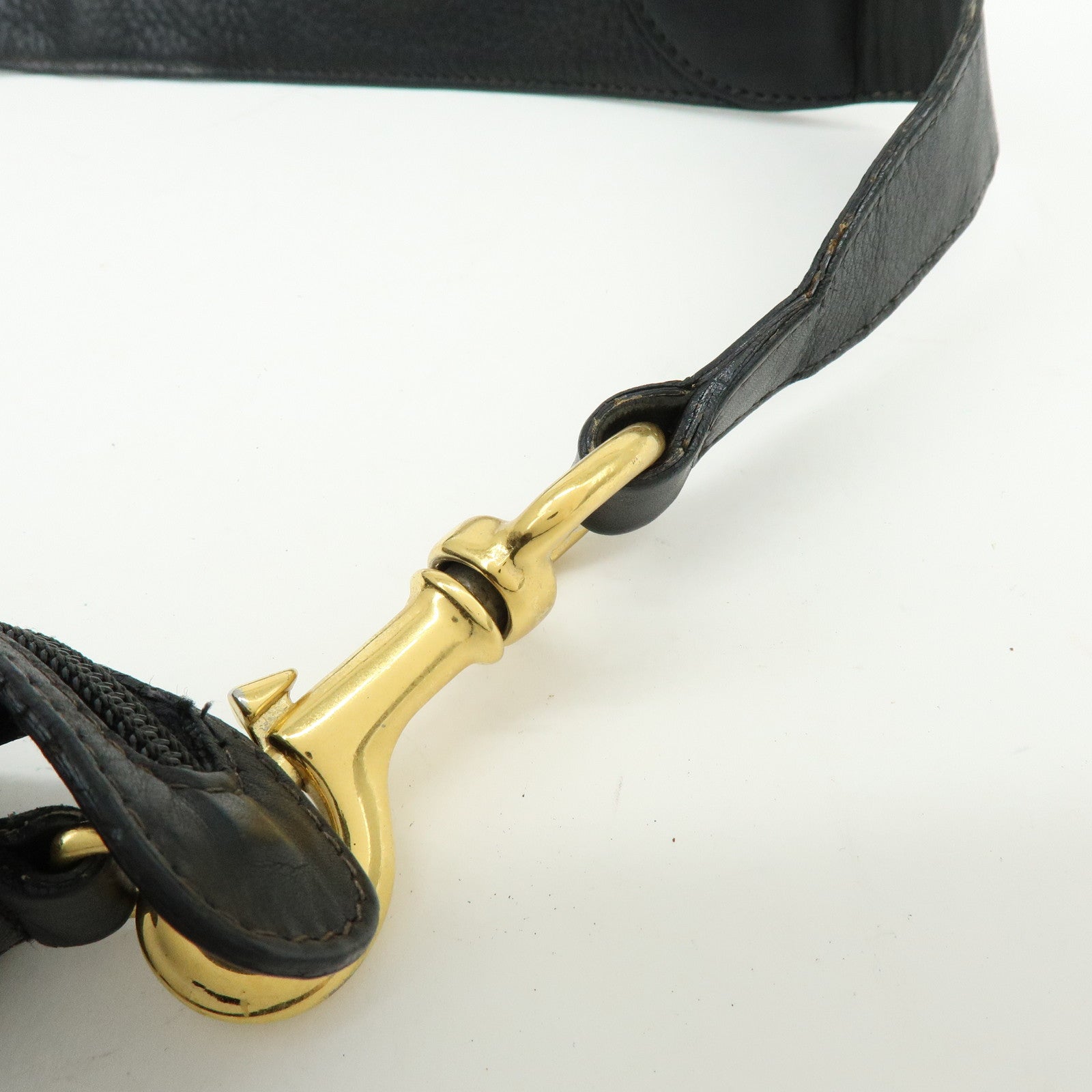 GUCCI Leather Shoulder Bag Crossbody Bag Black 001・115・1206