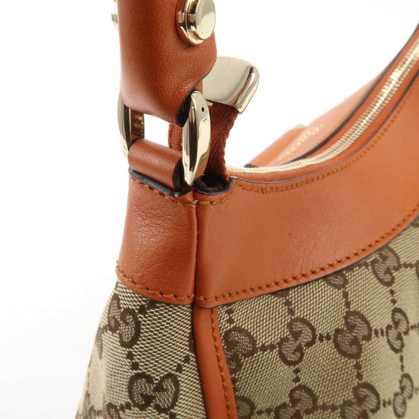 GUCCI Abbey GG Canvas Leather Shoulder Bag Hand Bag Beige 190525