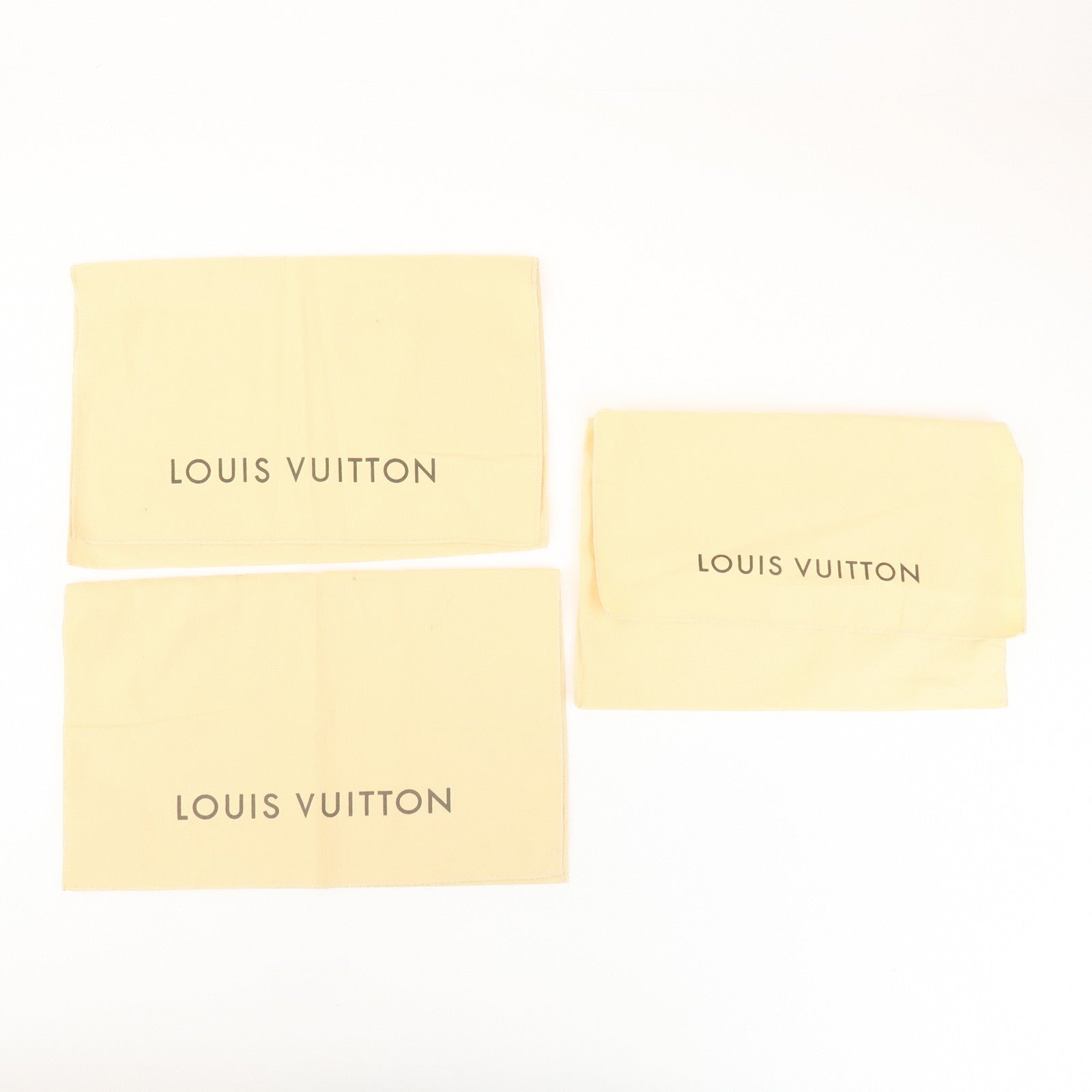 Louis Vuitton Set of 10 Dust Bag Storage Bag Flap Style Beige