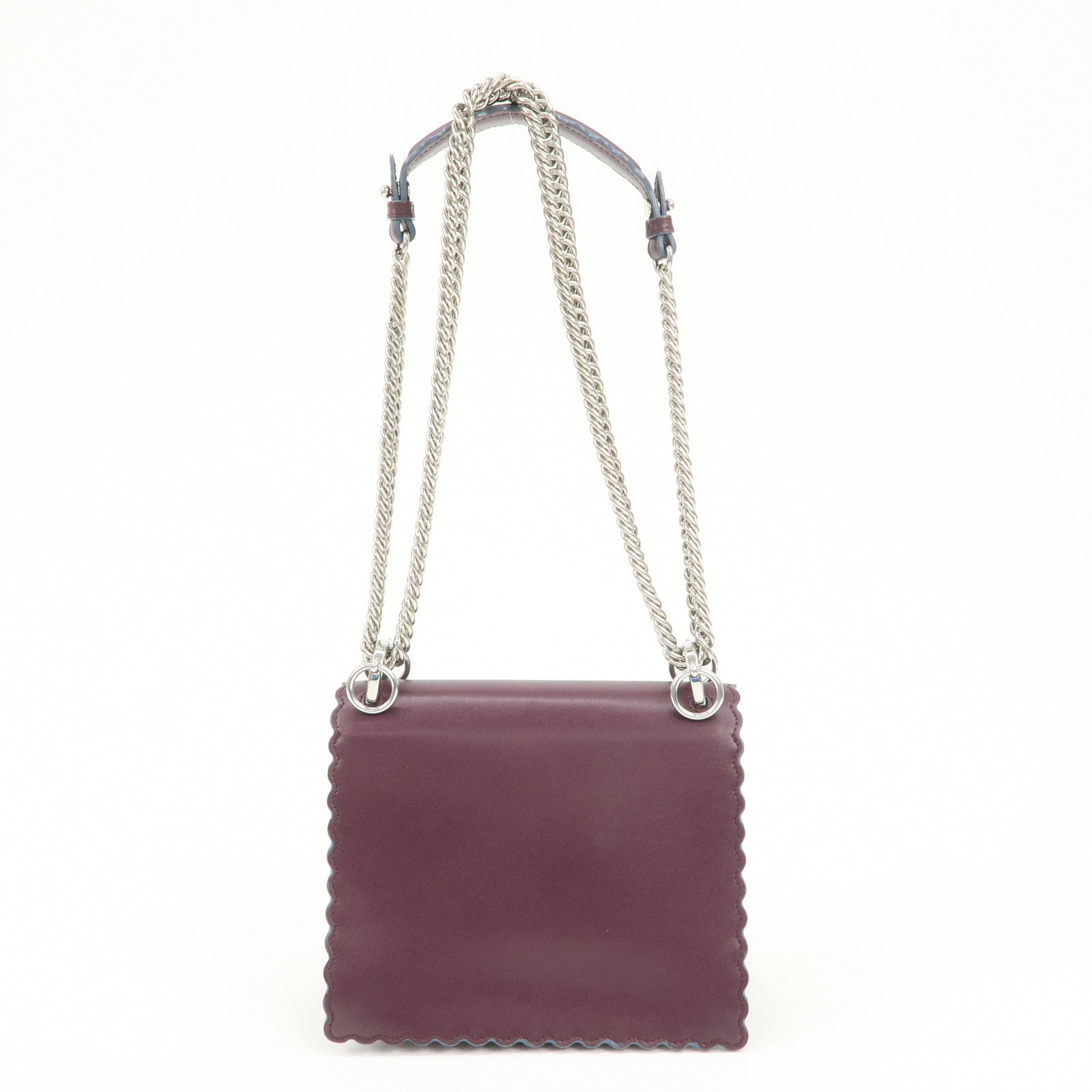 FENDI Mini Kan I Chain Shoulder Bag Crossbody Bag Purple 8M0381