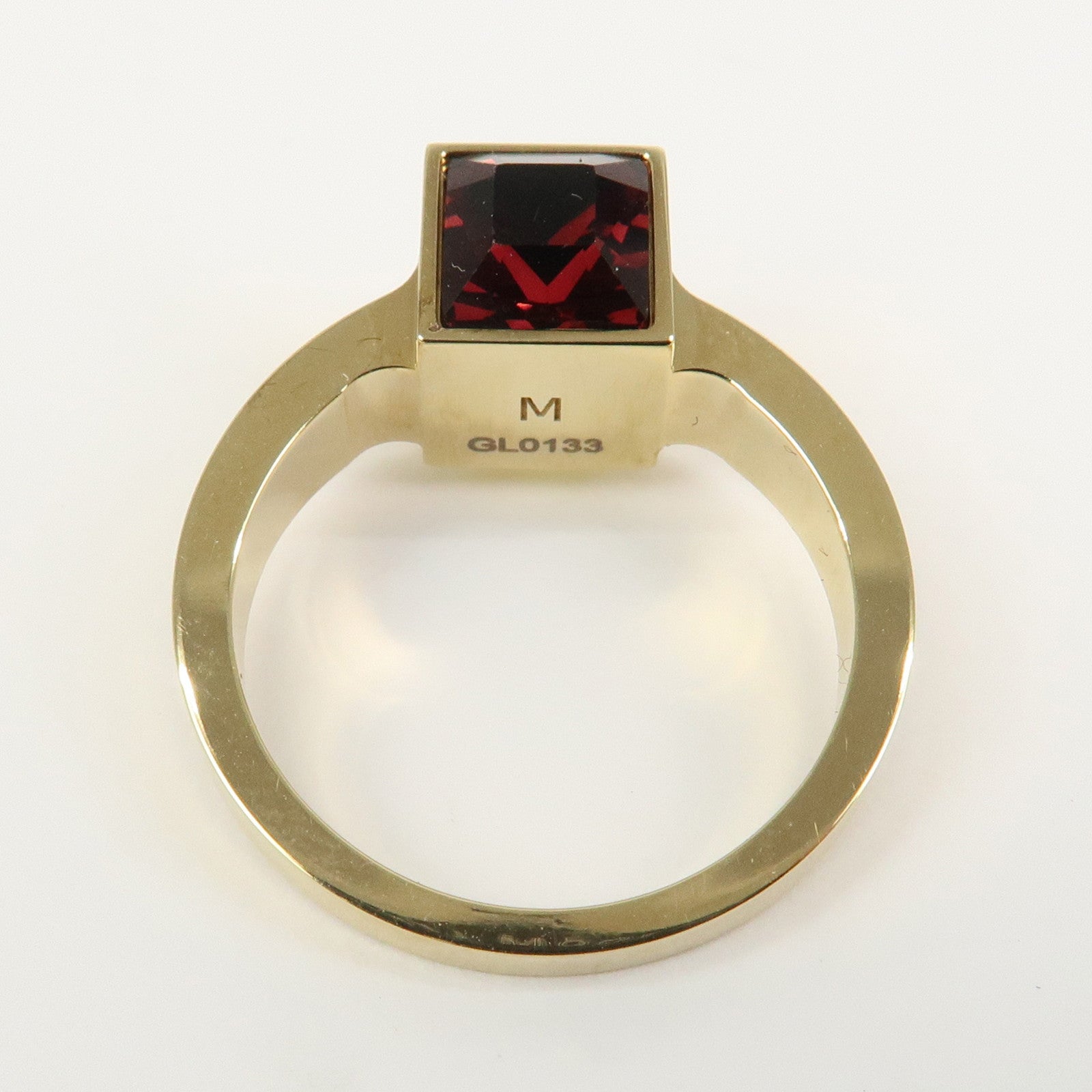 Louis Vuitton Bague Gamble Logo Metal Ring Gold M66824