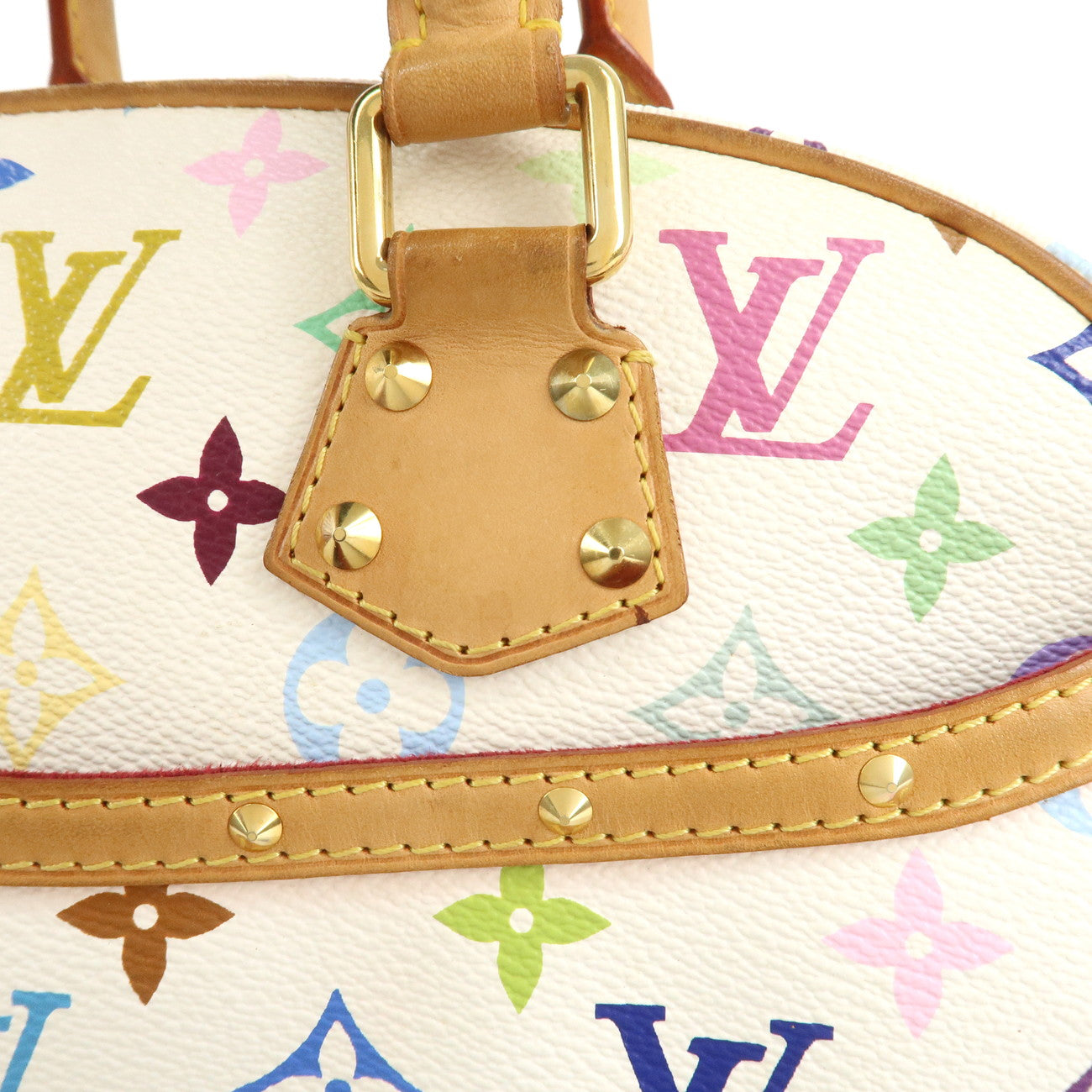 Louis Vuitton Monogram Multicolor Trouville Hand Bag Blanc M92662 Used