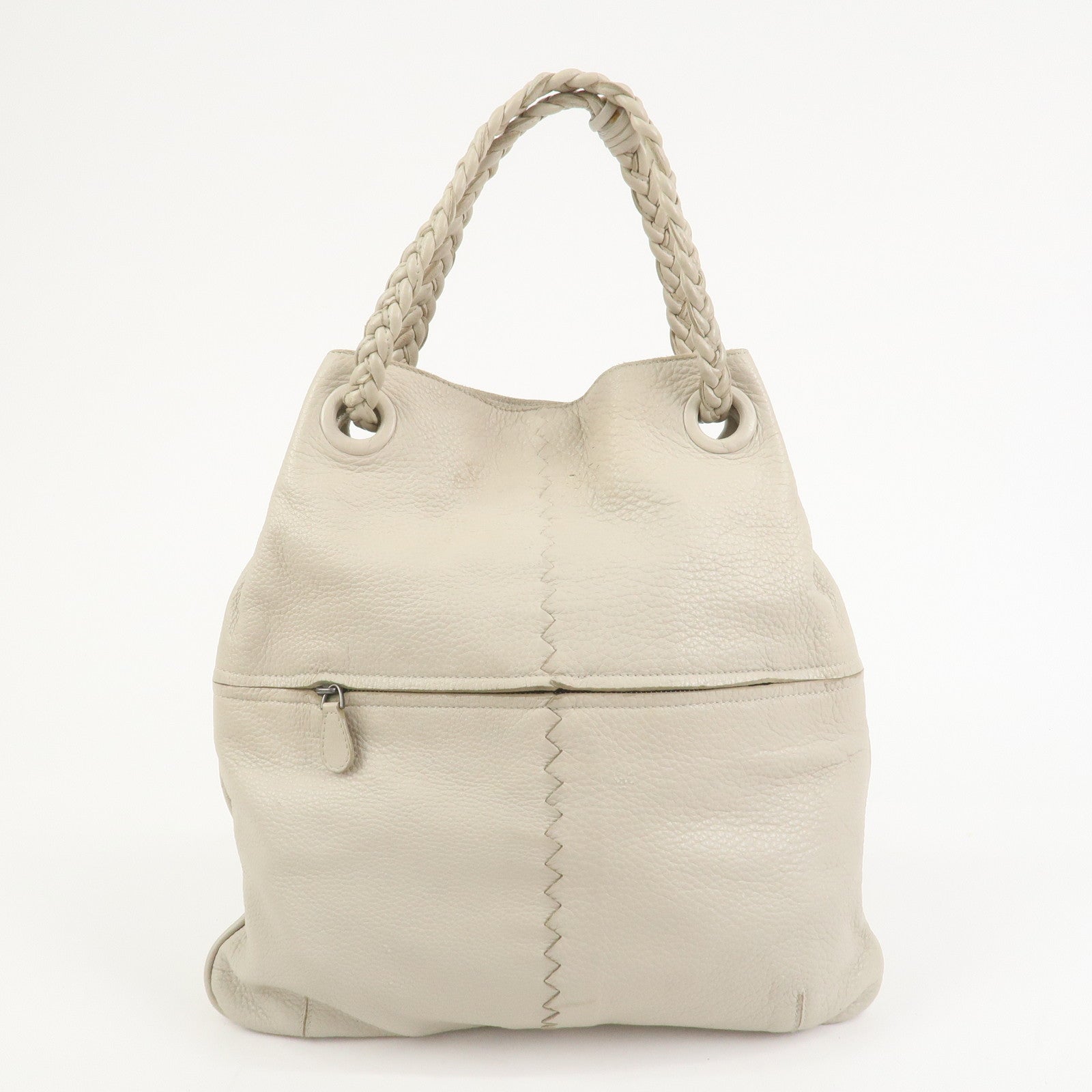 BOTTEGA VENETA Calf Leather 2Way Shoulder Bag Hand Bag Ivory