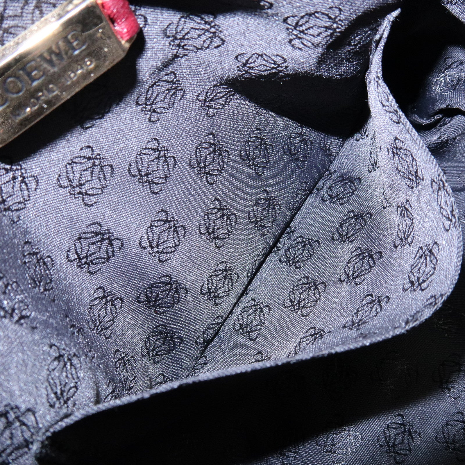 LOEWE Anagram Leather Shoulder Bag Crossbody Bag Bordeaux