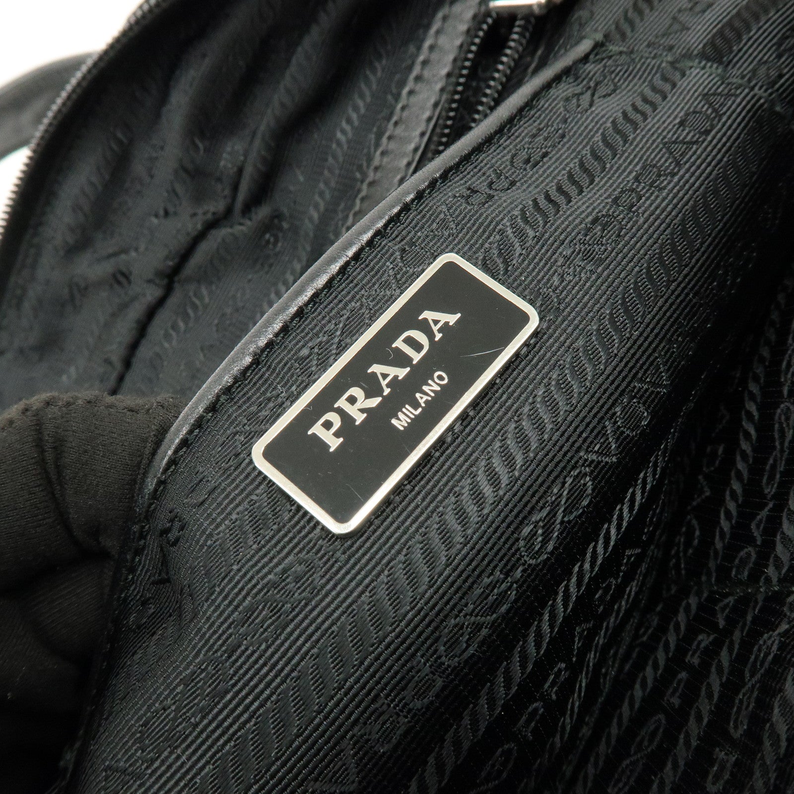 PRADA Tessuto Nylon Leather 2Way Bag Hand Bag Shoulder Bag Black