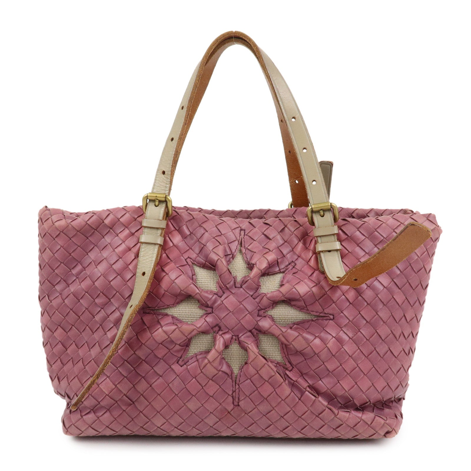BOTTEGA VENETA Intrecciato Leather Tote Bag Hand Bag Purple