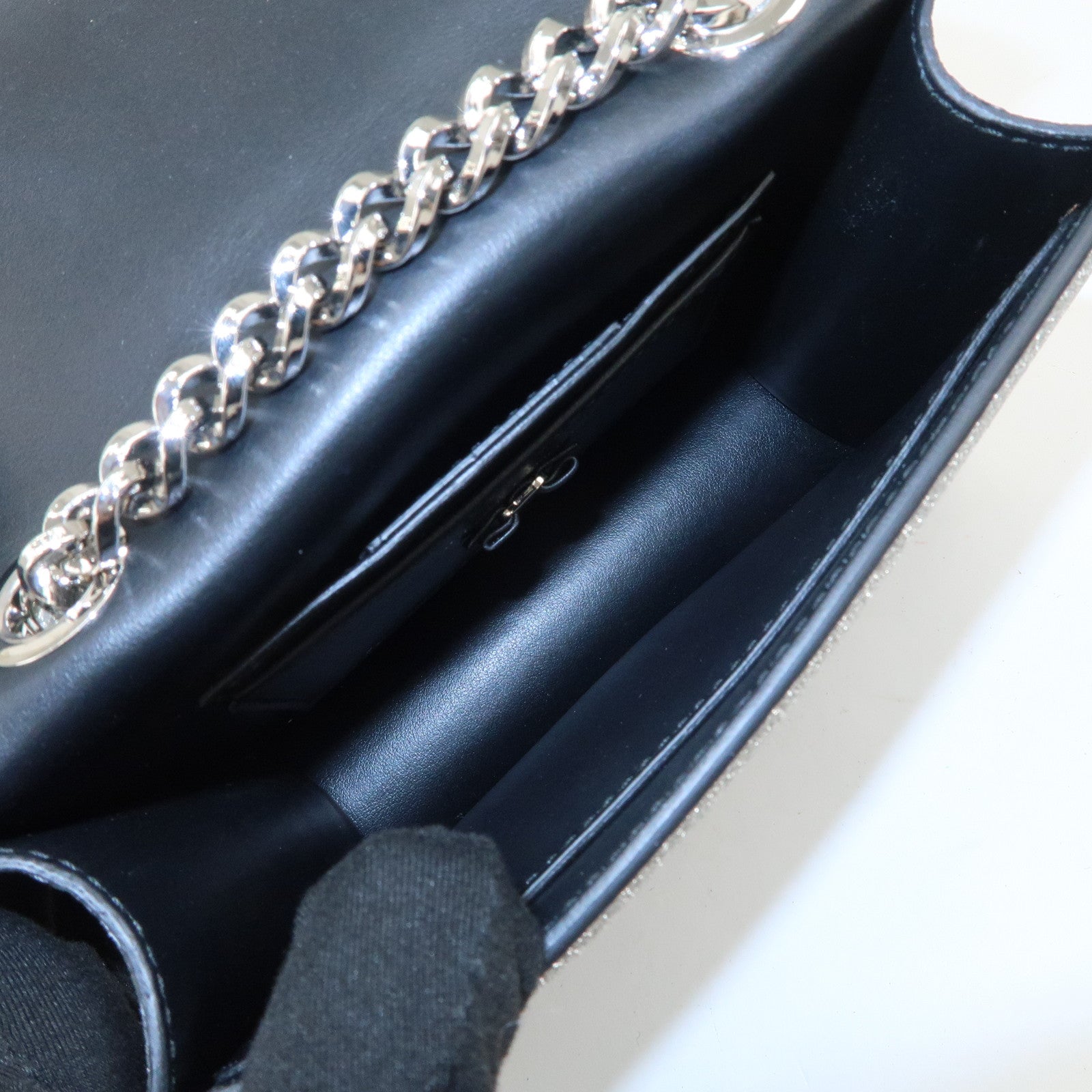 Ferragamo Vara Ribbon Leather 2WAY Bag Shoulder Bag Silver