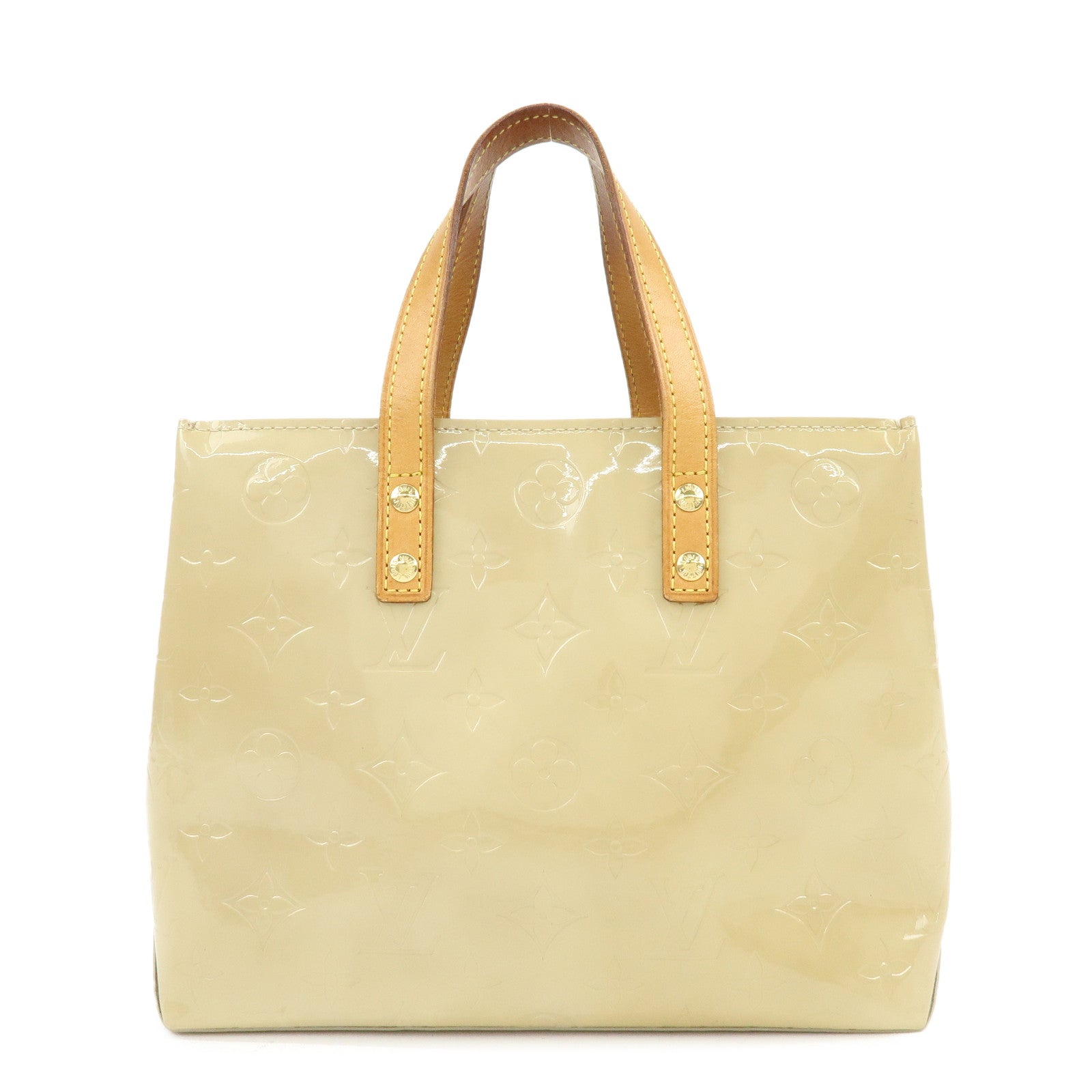 Louis Vuitton Monogram Vernis Reade PM Hand Bag Beige M91144