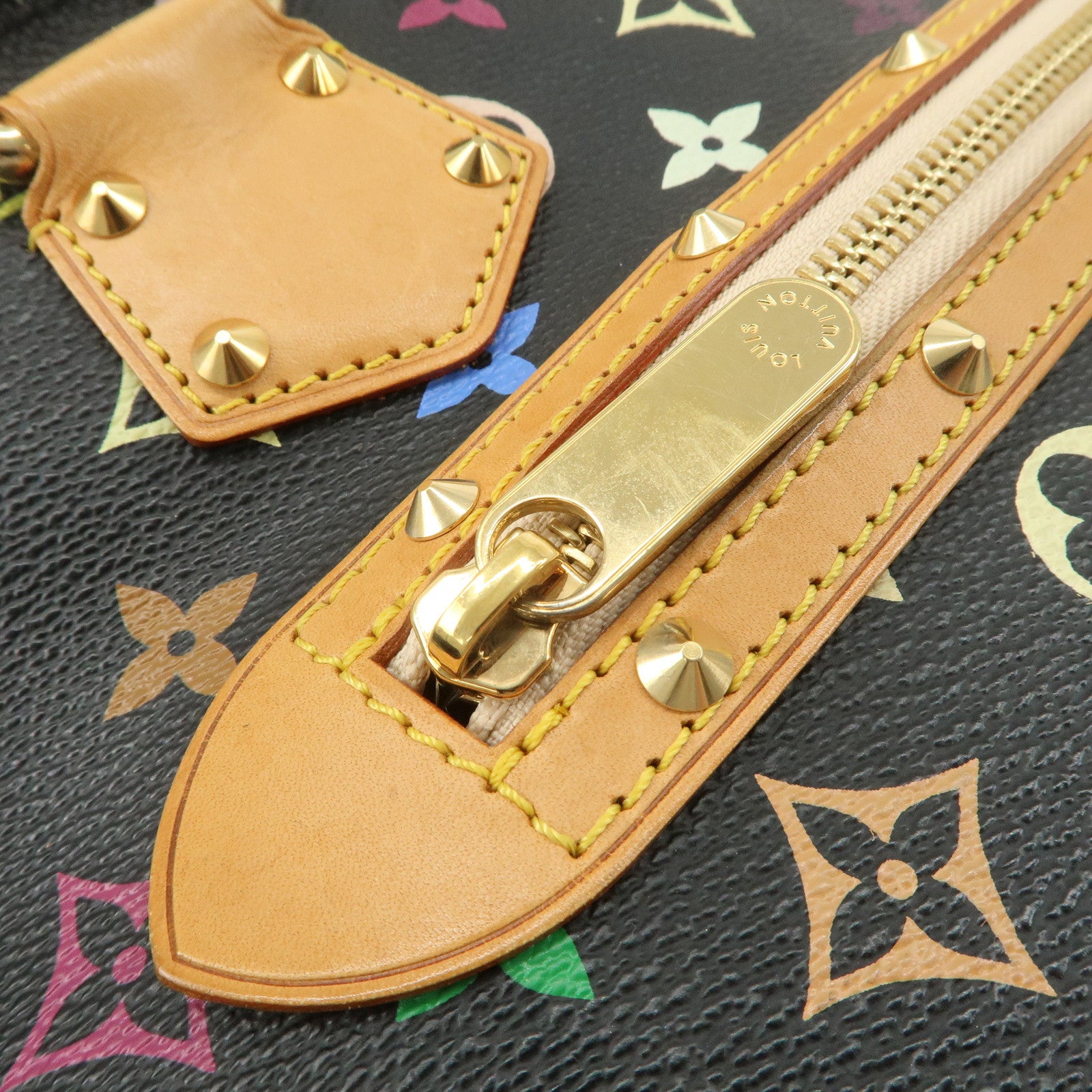 Louis Vuitton Monogram Multicolor Alma Hand Bag Noir M92646