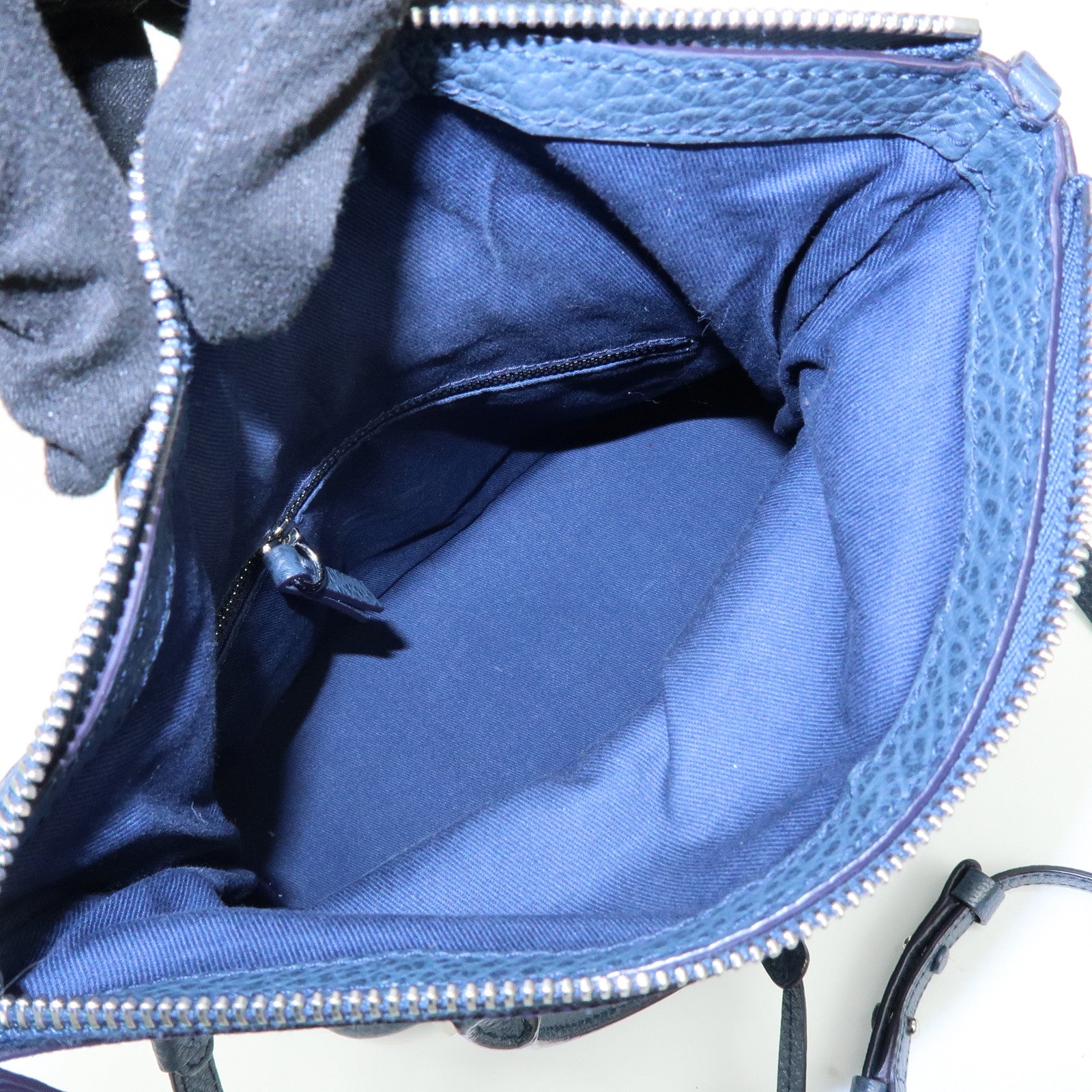 Maison Margiela 5AC Leather Canvas 2Way Bag Hand Shoulder Bag Navy