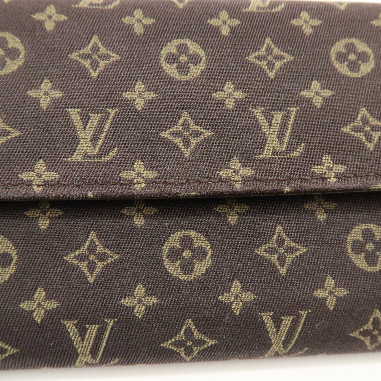 Louis Vuitton Monogram Mini Lin Canvas Long Wallet Brown M95234