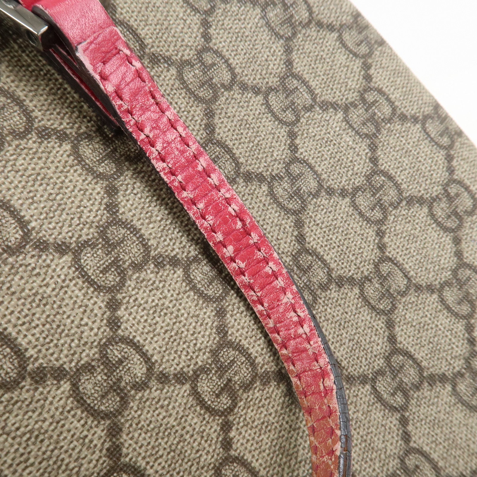GUCCI GG Supreme Leather Tote Bag Hand Bag Beige Pink 117551