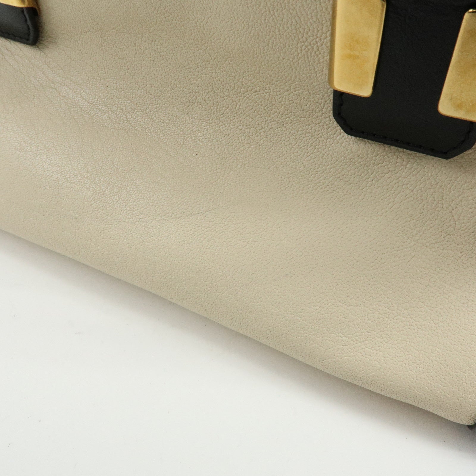 Chloe Leather Alice Mini Bag 2Way Bag Shoulder Hand Bag Black Ivory