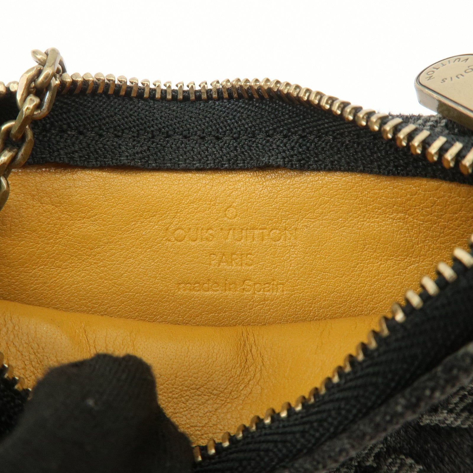 Louis Vuitton Monogram Denim Pochette Cles Coin Case Black M95616