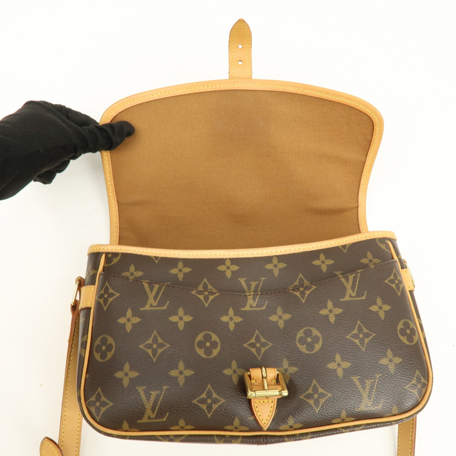 Louis Vuitton Monogram Sologne Canvas Shoulder Bag Brown M42250