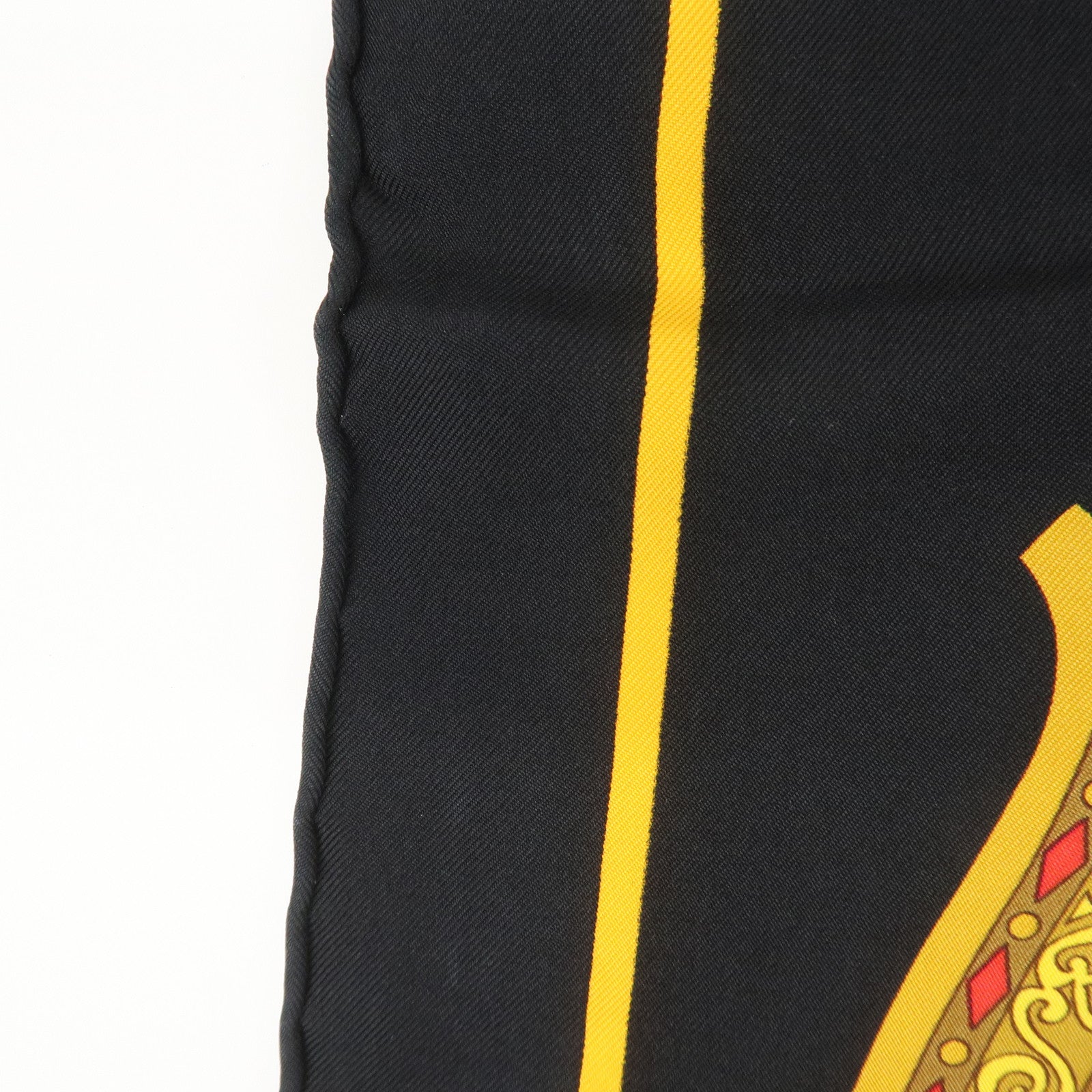 HERMES Carre 90 Silk 100% IN SALZBURG Scarf Black Gold