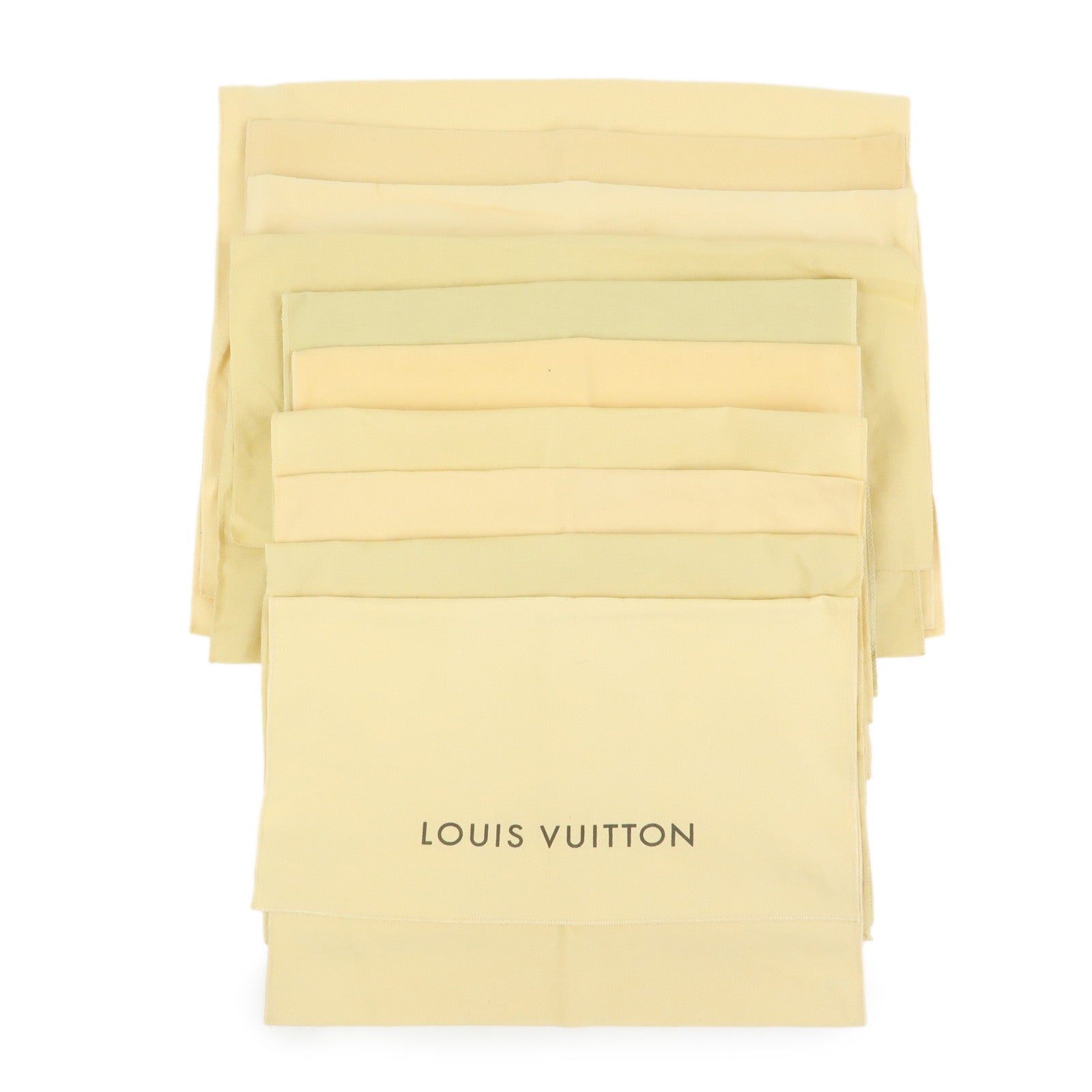 Louis Vuitton Set of 10 Dust Bag Storage Bag Flap Style Beige