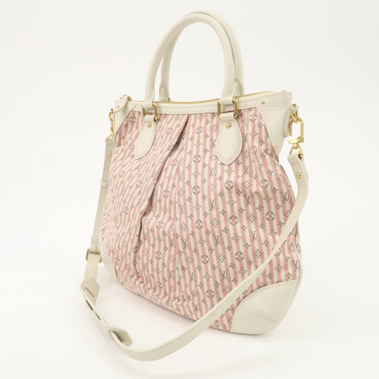 Louis Vuitton Monogram Mini Lin Marina PM 2Way Bag Pink M95495 Used