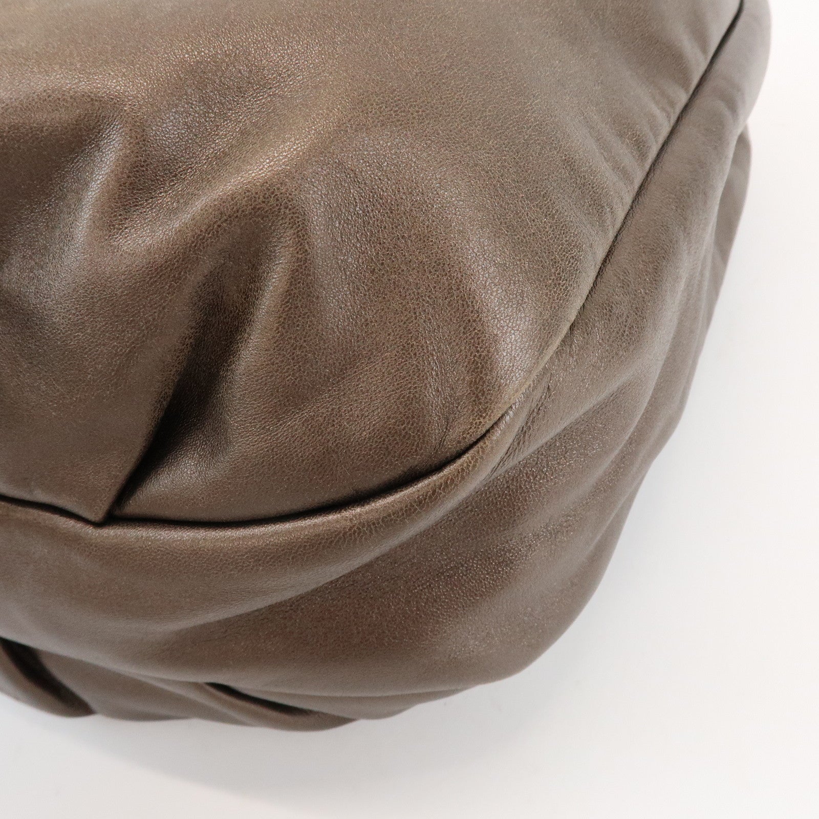 LOEWE Anagram Viento Leather Shoulder Bag Hand Bag Metallic Brown