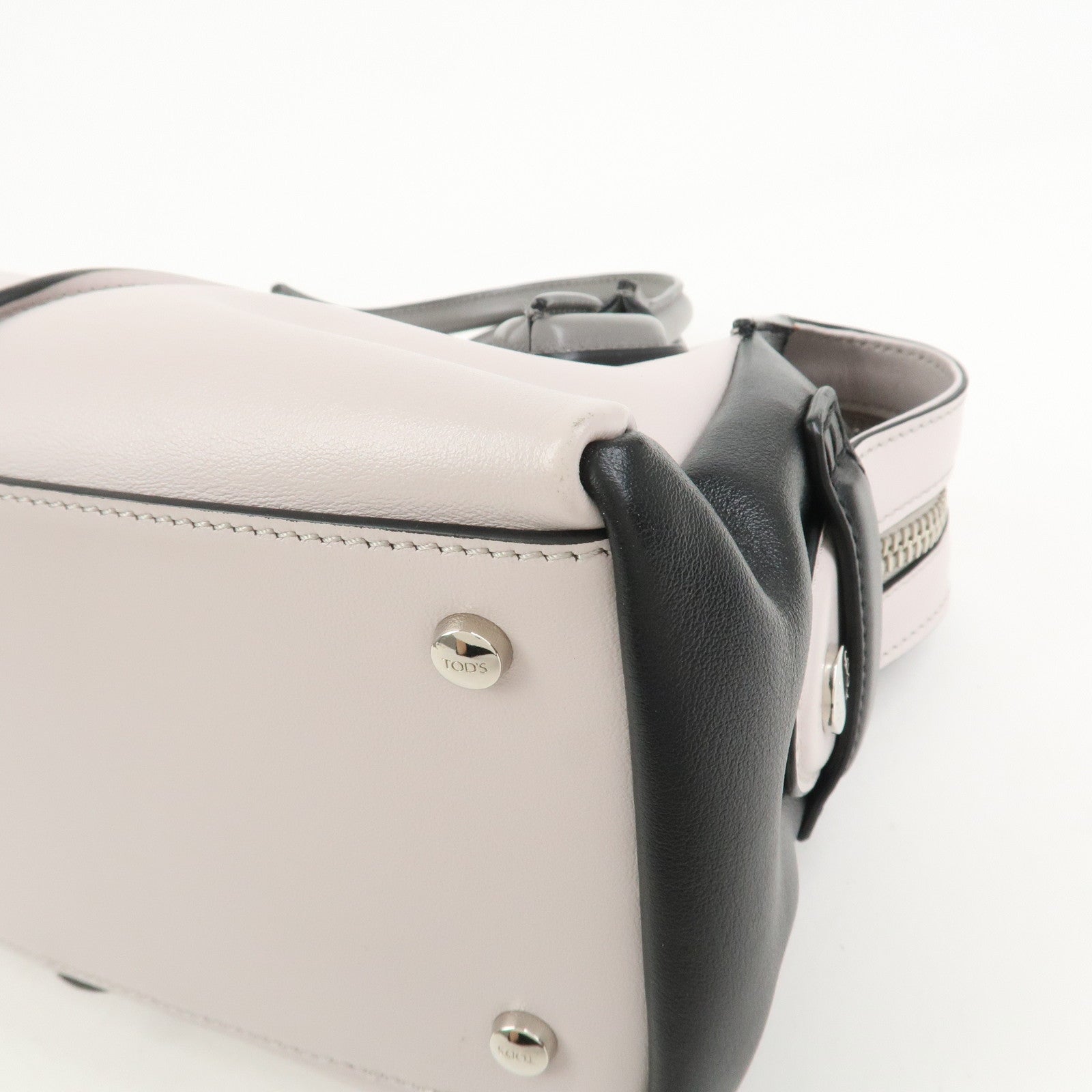 TOD’S D Styling 2Way Bag Hand Bag Shoulder Bag Light Purple Black