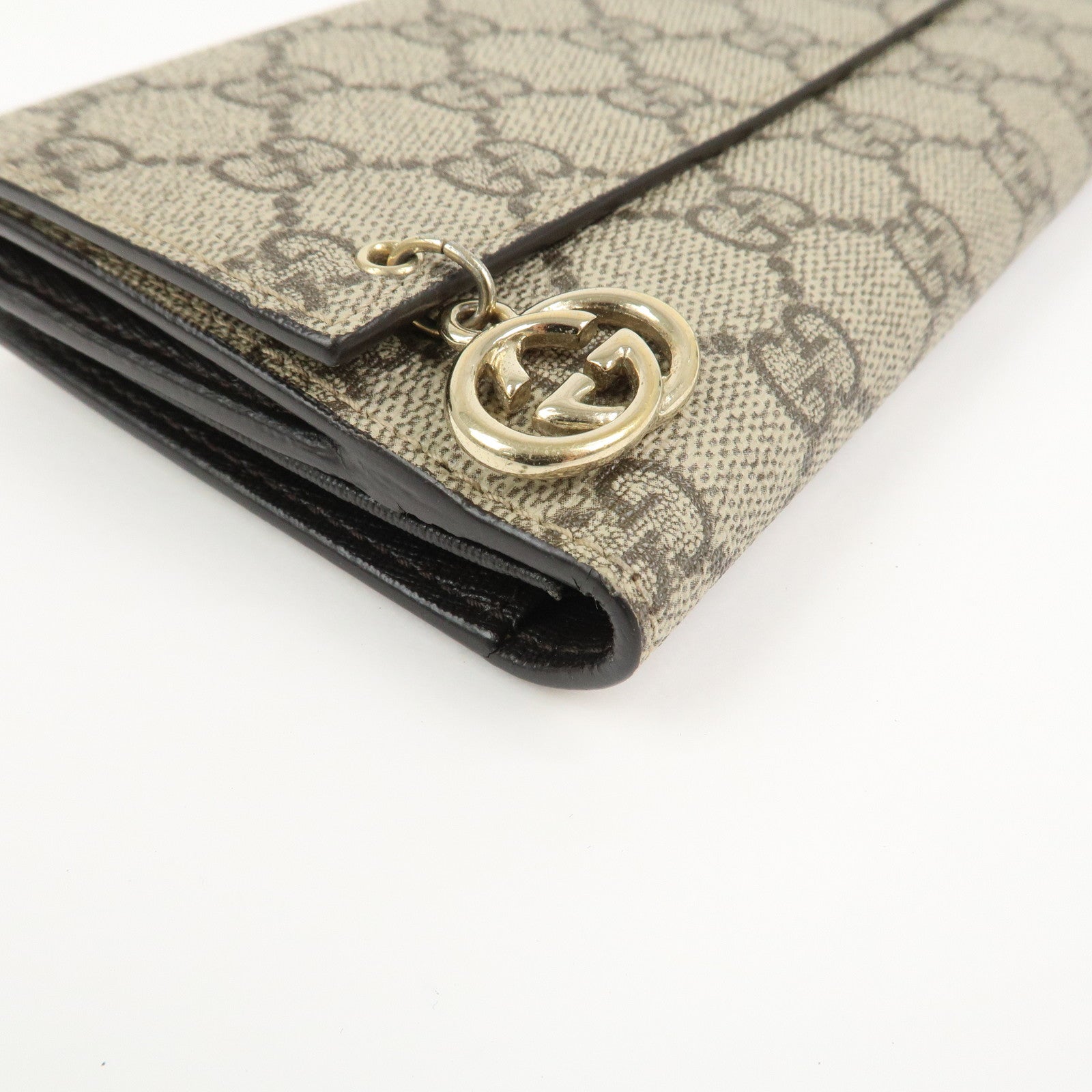 GUCCI GG Supreme Interlocking G Long Wallet Beige 212104