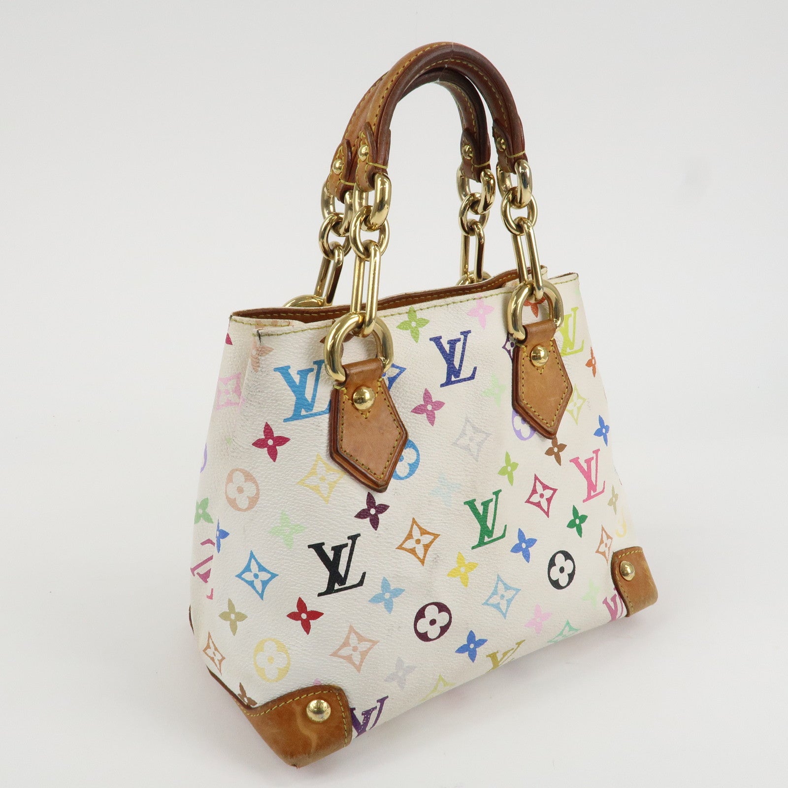 Louis Vuitton Monogram Multicolor Audra Hand Bag Blanc M40047 Used