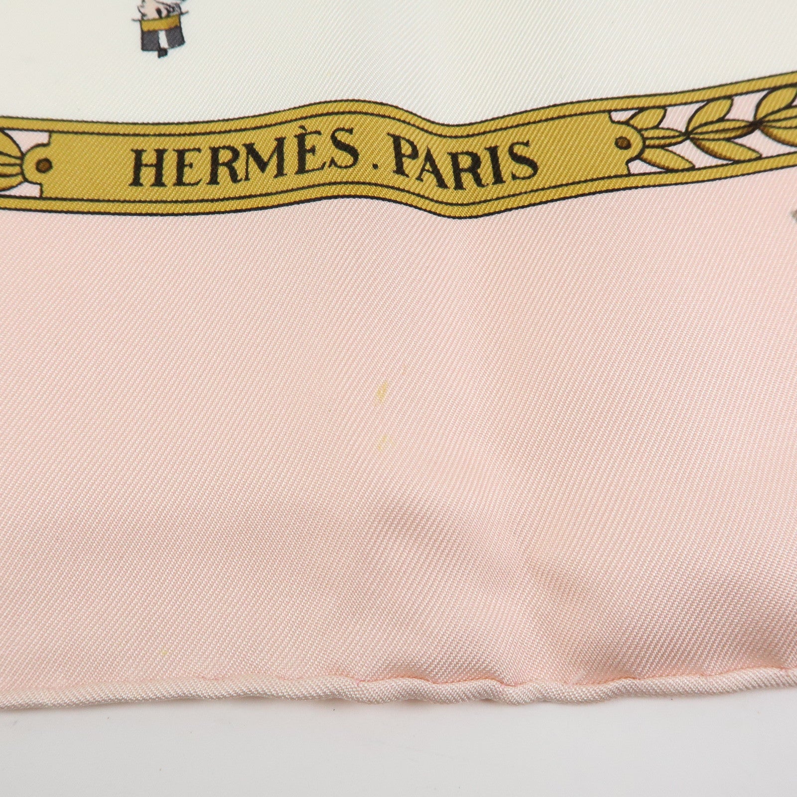 HERMES Carre 90 Set of 2 Silk 100% Scarf Light Pink Navy White