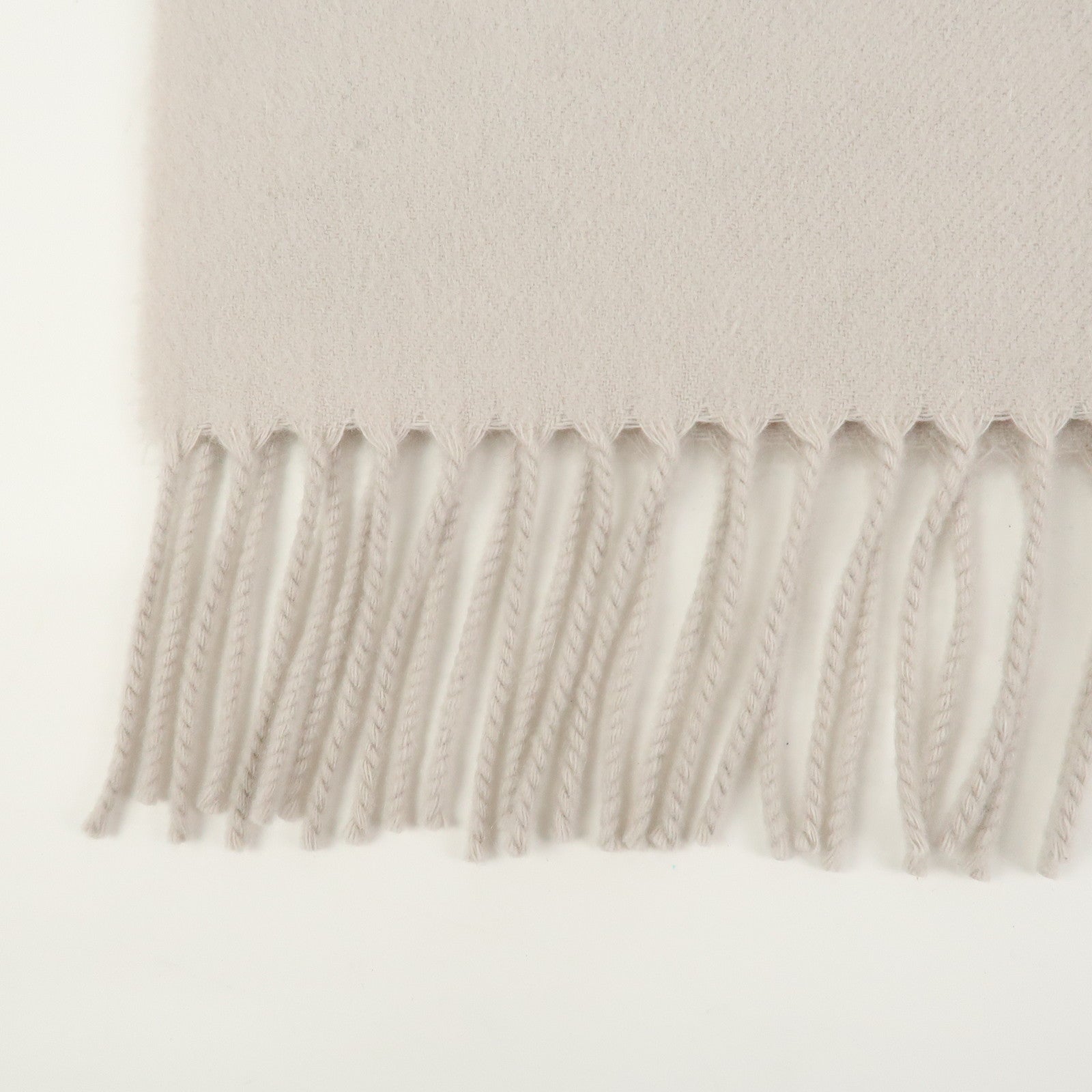 HERMES Cashmere 100% Scarf Stole Ivory