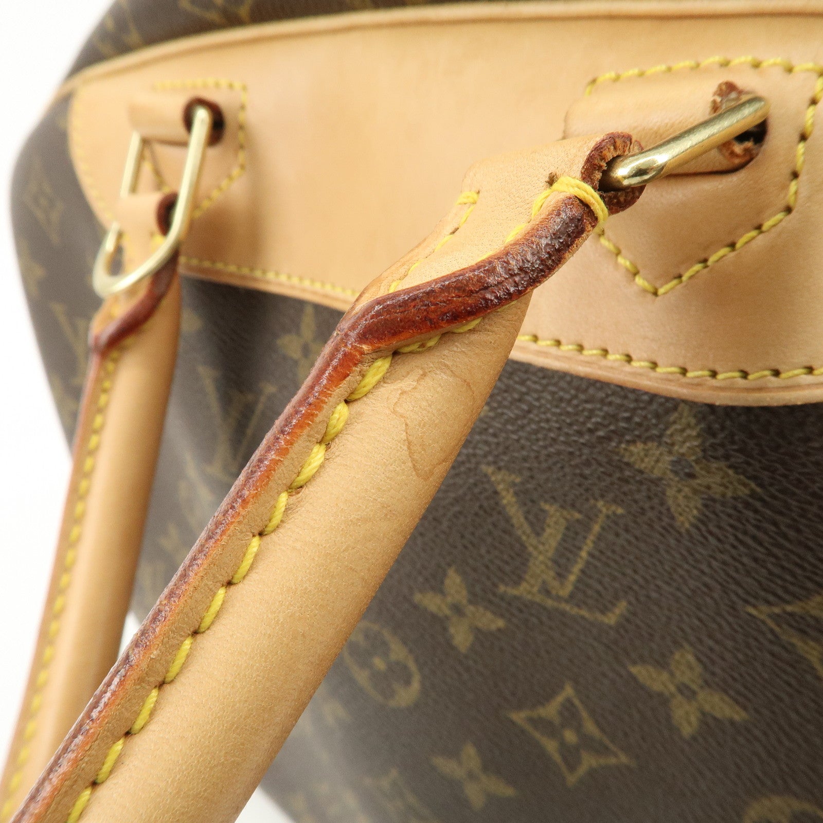 Louis Vuitton Monogram Deauville Hand Bag Brown M47270 Used