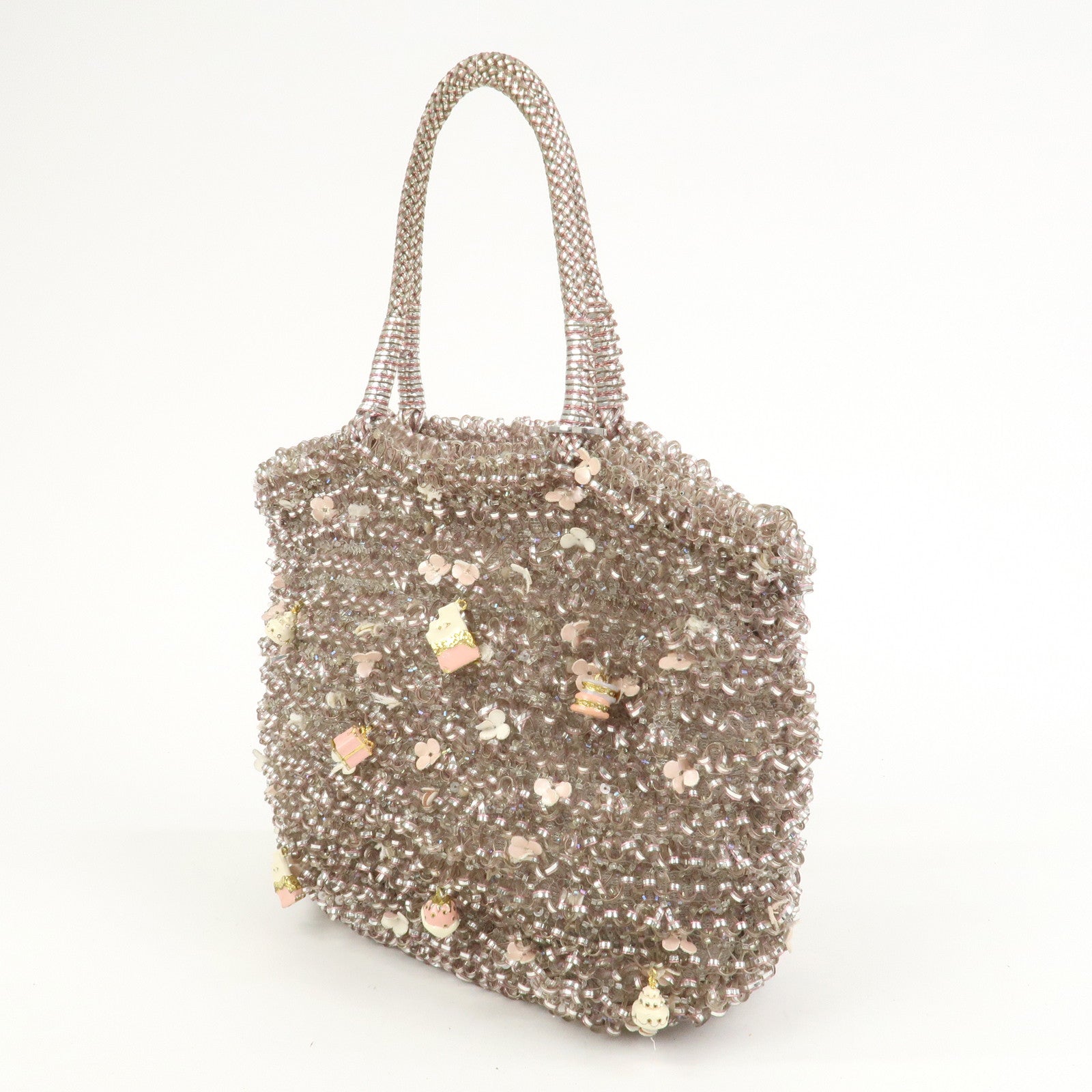 ANTEPRIMA Wire Bag PVC Leather Hand Bag Sweets Motif Clear Pink