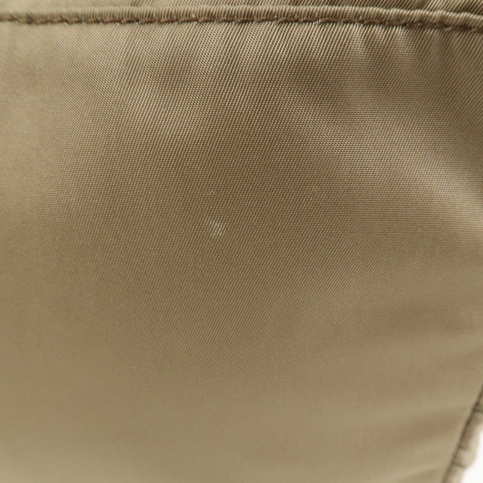 PRADA Logo Nylon Saffiano Leather Shoulder Bag Hand Bag Khaki