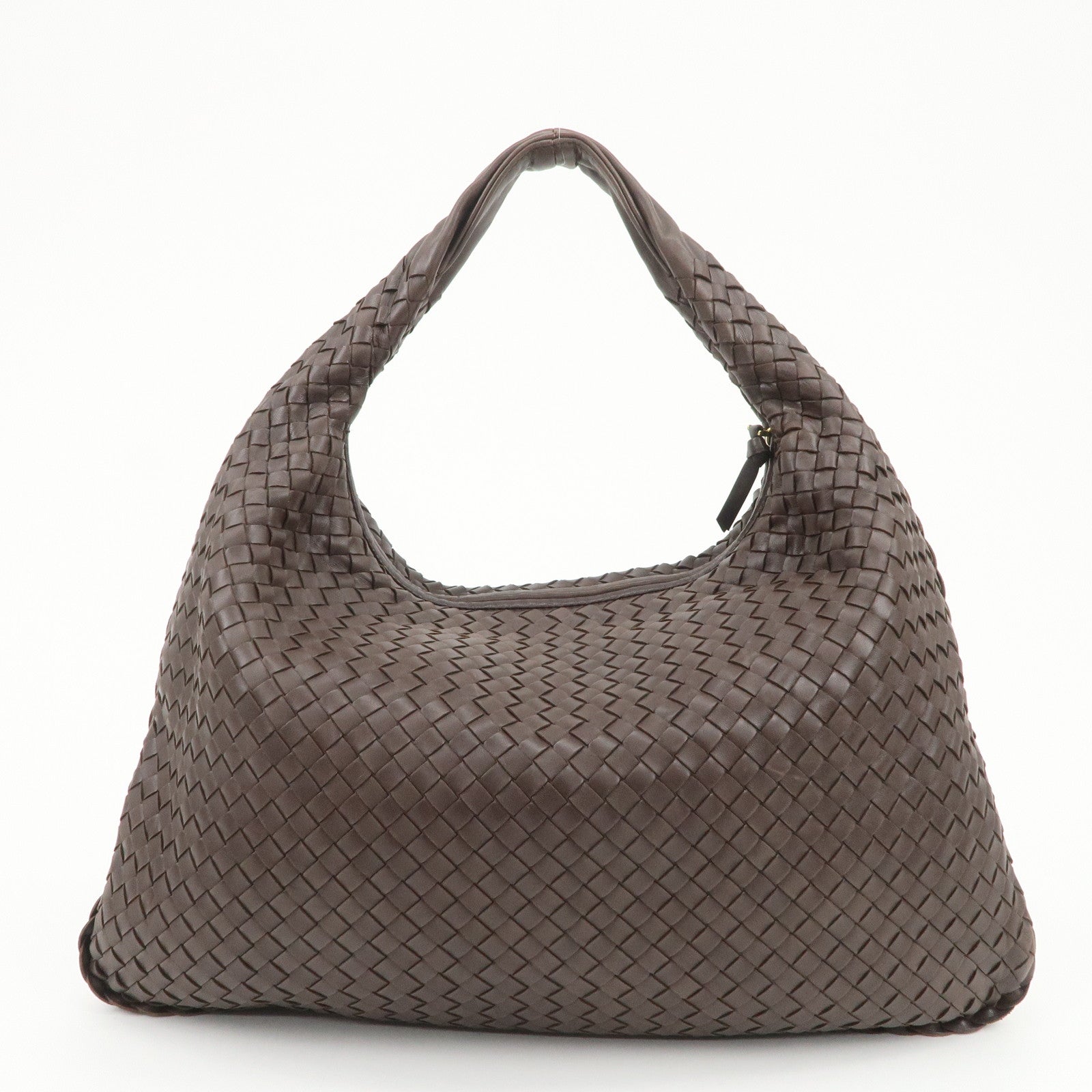 BOTTEGA VENETA Hobo Intrecciato Leather Shoulder Bag Hand Bag Brown