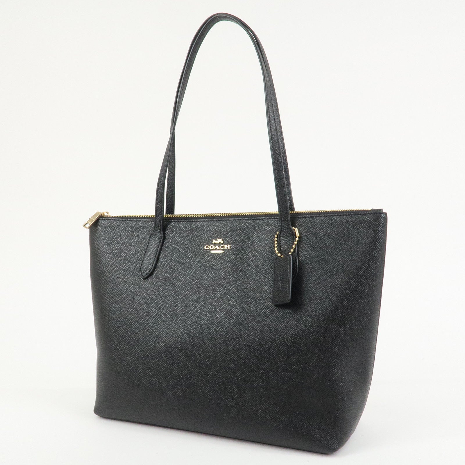 COACH Leather Tote Bag Shoulder Bag Black